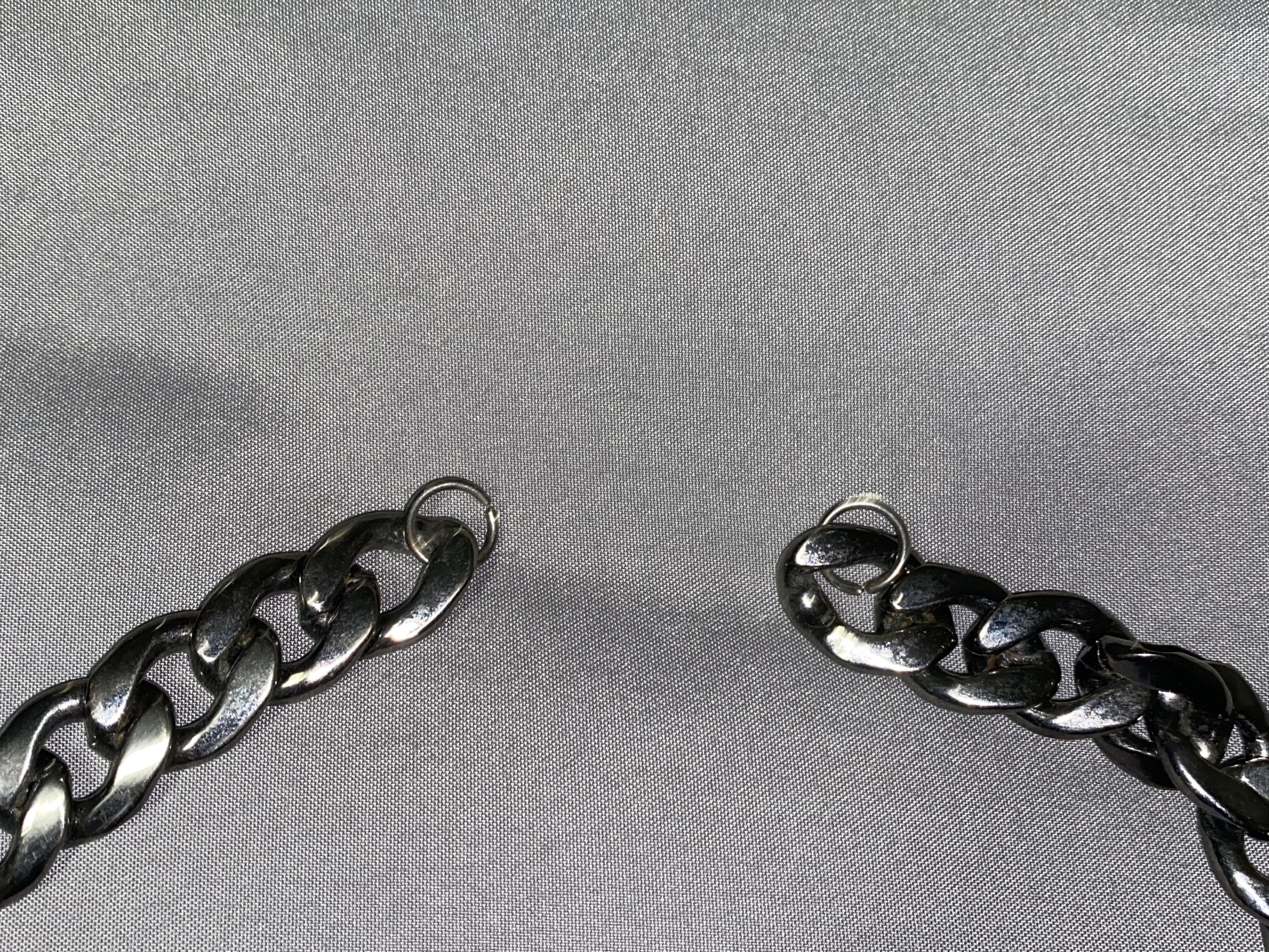 Other Silver blk dark Link Chain chunky chunk necklace Unisex Size ONE SIZE - 3 Thumbnail