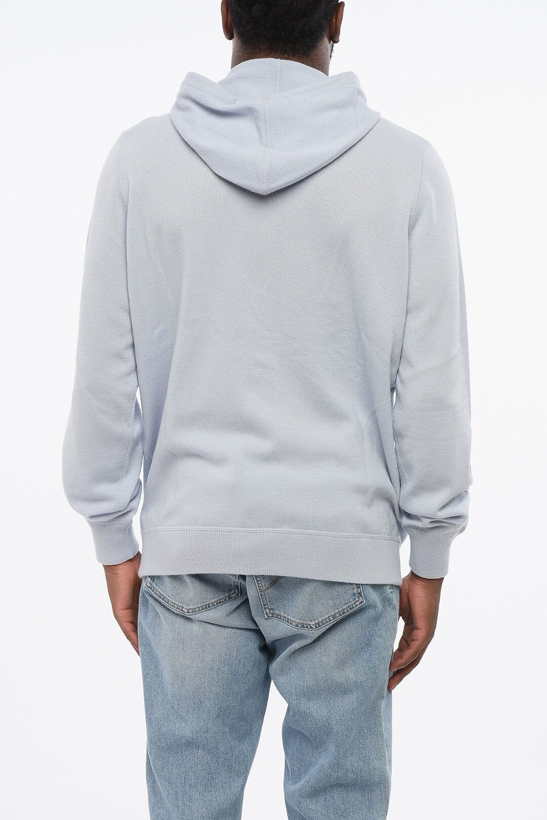 Brunello Cucinelli og1mm0725 Pure Cashmere Hooded Sweater in Light Blue Size US L / EU 52-54 / 3 - 2 Thumbnail