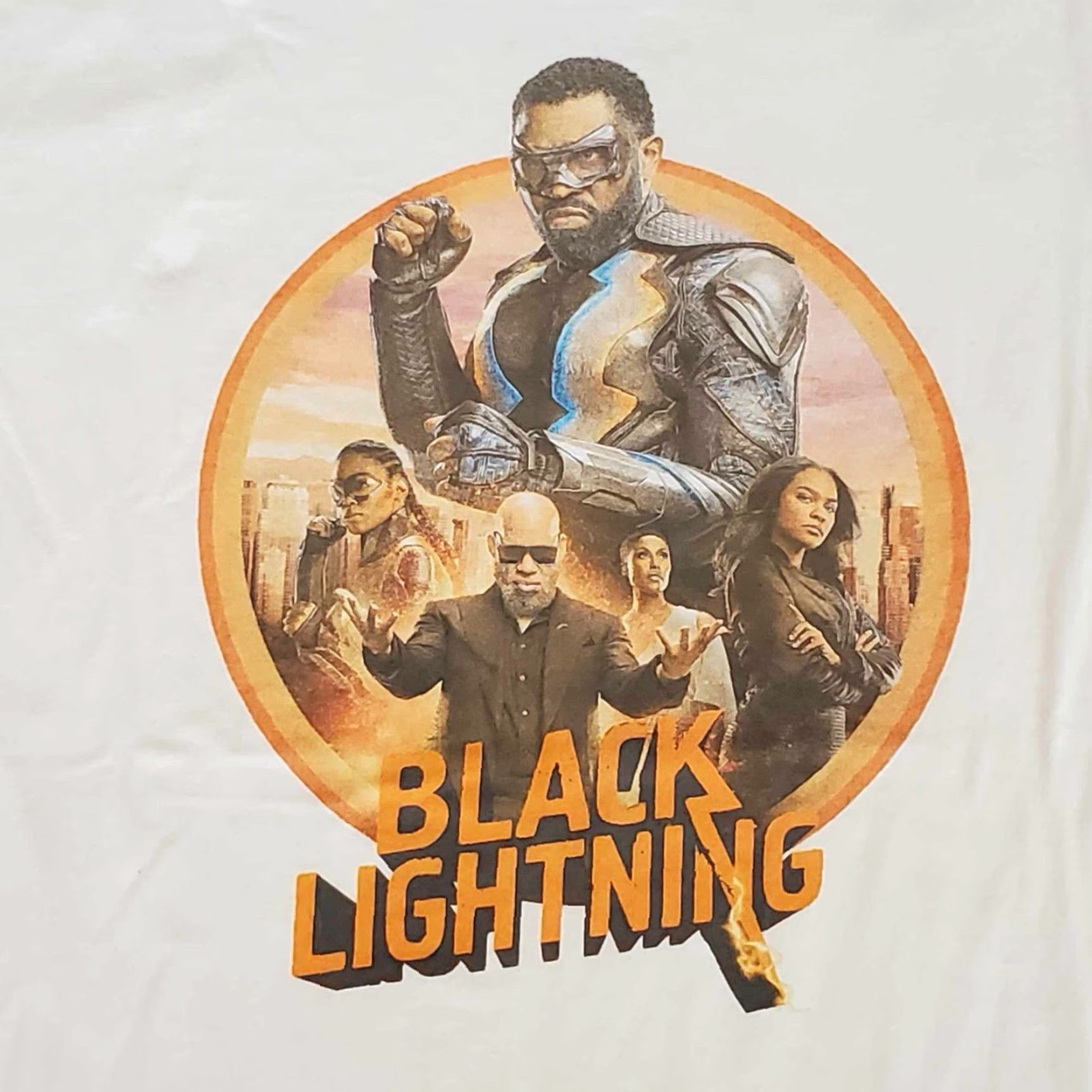 Next Level Black Lightning Ringer T Shirt Adult Large Movie Promo Tee Size US L / EU 52-54 / 3 - 2 Thumbnail