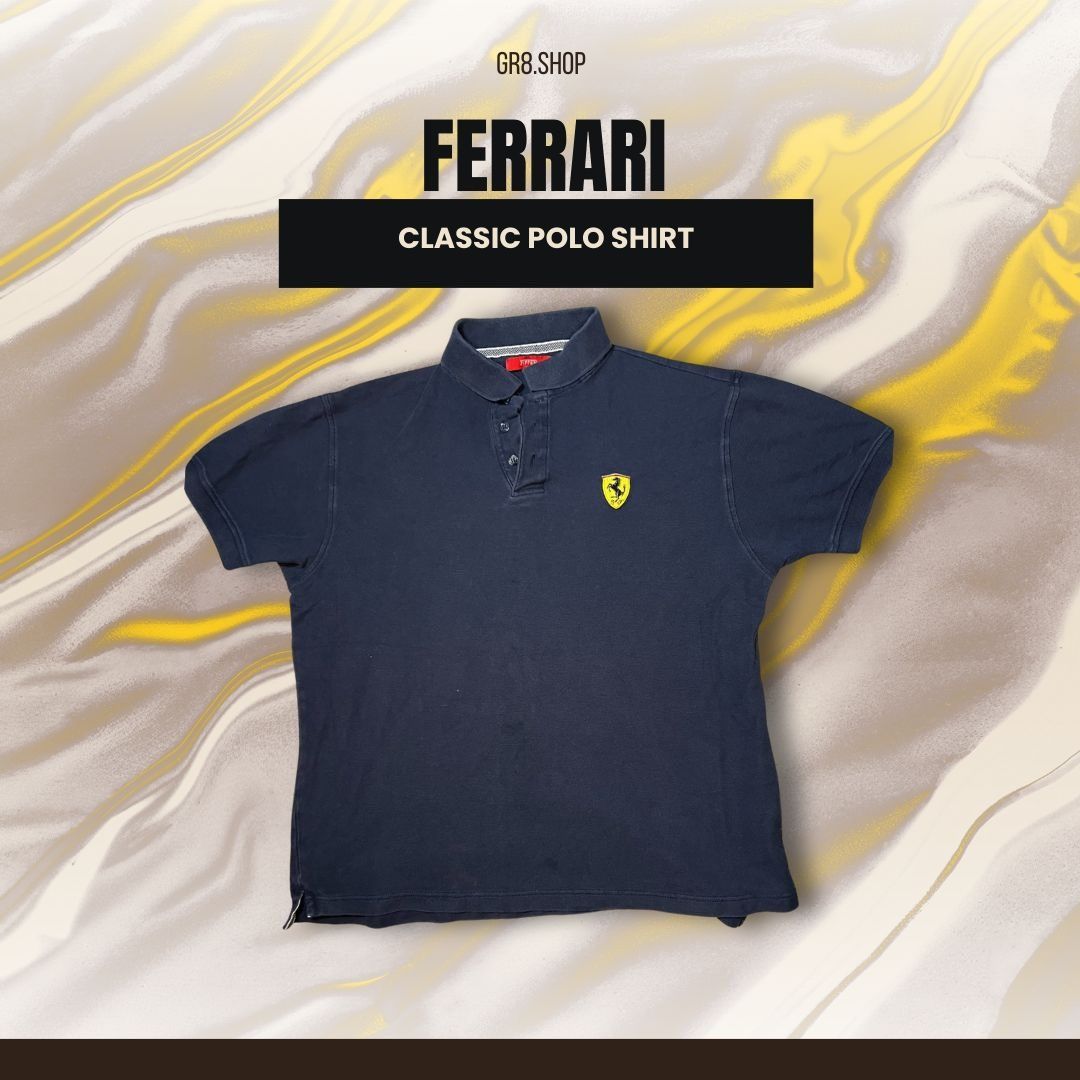 Ferrari Ferrari Scuderia Polo Shirt XL Navy Cotton Mens Classic Logo Size US XL / EU 56 / 4 - 1 Thumbnail