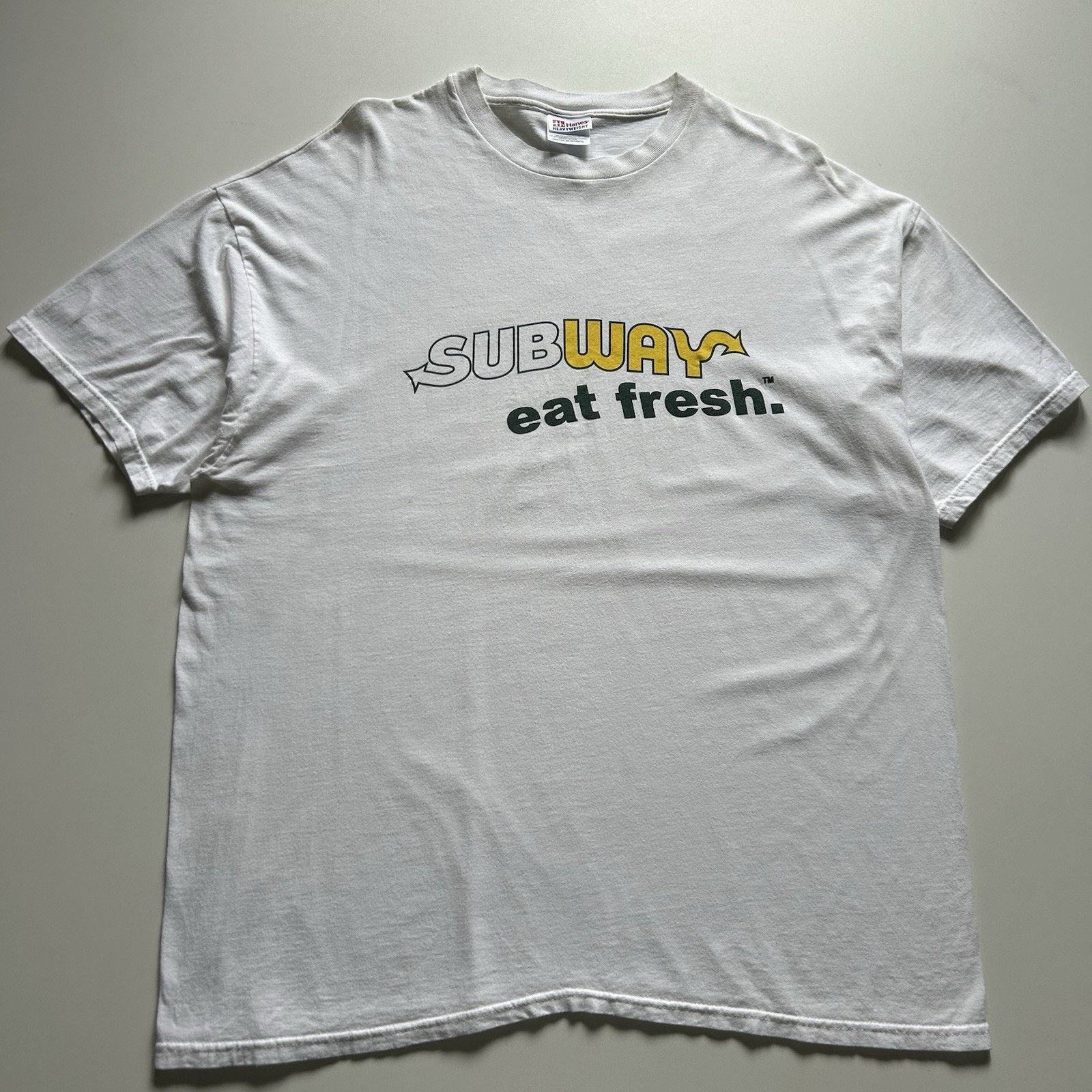 Hanes Vintage Y2K Subway T Shirt XXL Hanes Promo Graphic Tee White Size US XXL / EU 58 / 5 - 1 Thumbnail