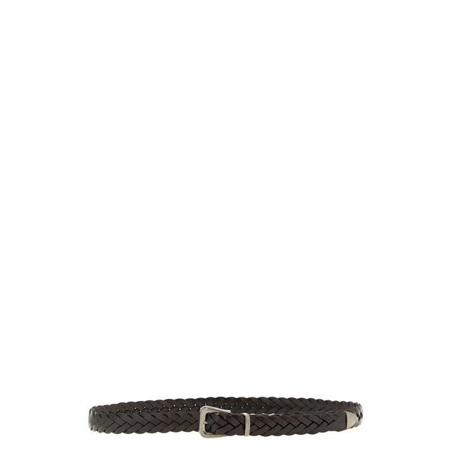 BRUNELLO CUCINELLI $1500 Rust Brown Braided Leather Belt New