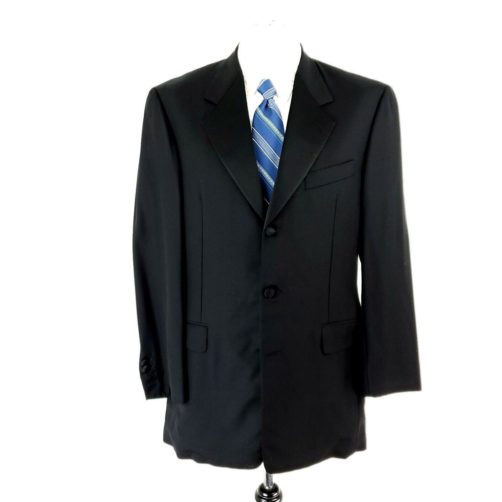 Hickey Freeman Hickey Freeman Wool 3 Felt Button Tuxedo Jacket 40L Black Su Size 40L - 3 Thumbnail