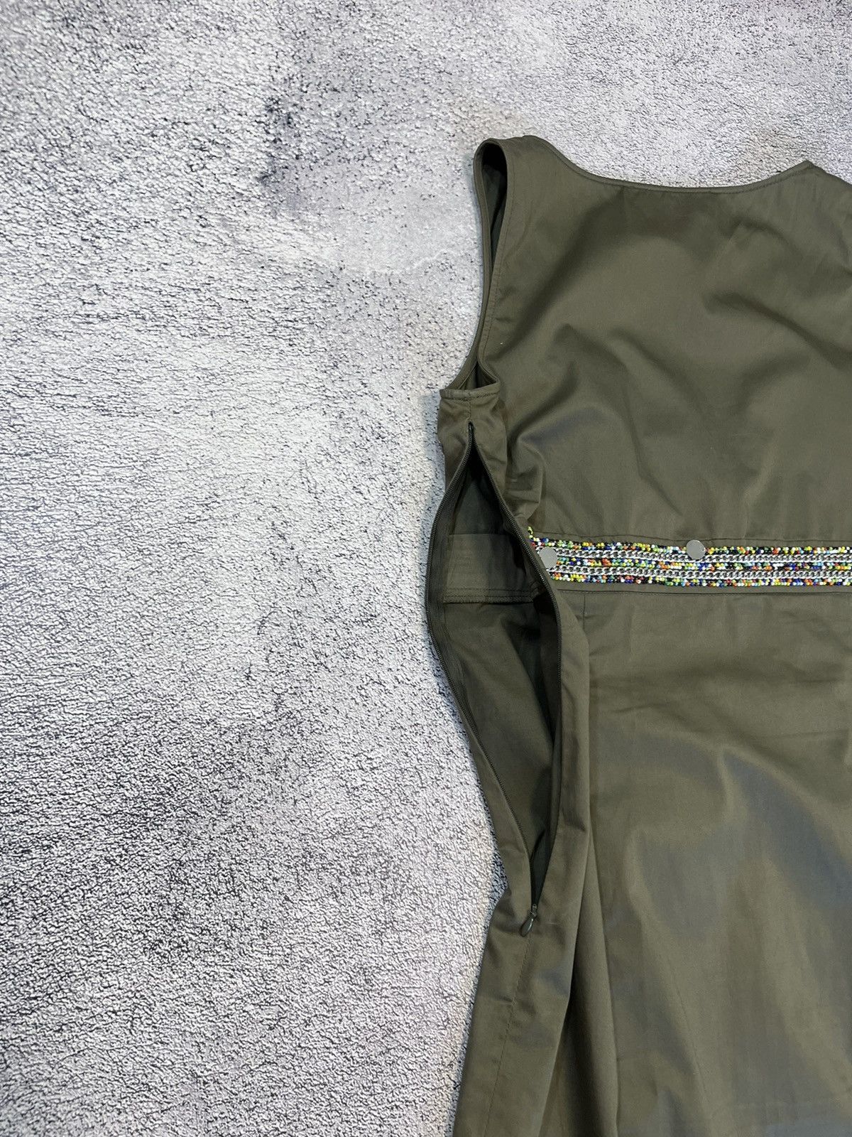 Love Moschino Love Moschino Women’s Green Beaded Dress Sleeveless I44 US8 Size M / US 6-8 / IT 42-44 - 7 Thumbnail
