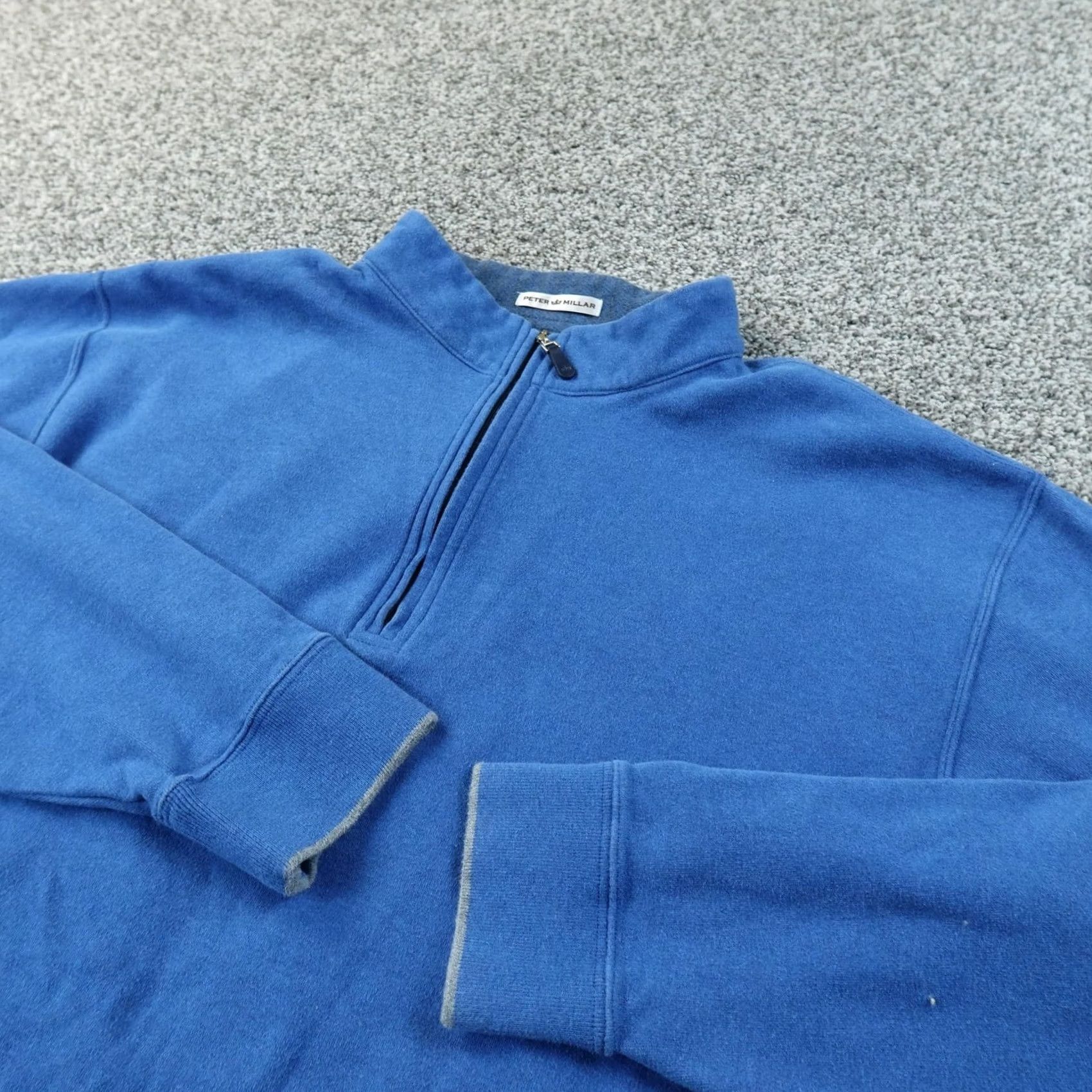 Peter Millar Peter Millar Sweatshirt Mens XL Blue 1/4 Zip Mock Neck Pullover Golf Sweater Top Size US XL / EU 56 / 4 - 2 Thumbnail