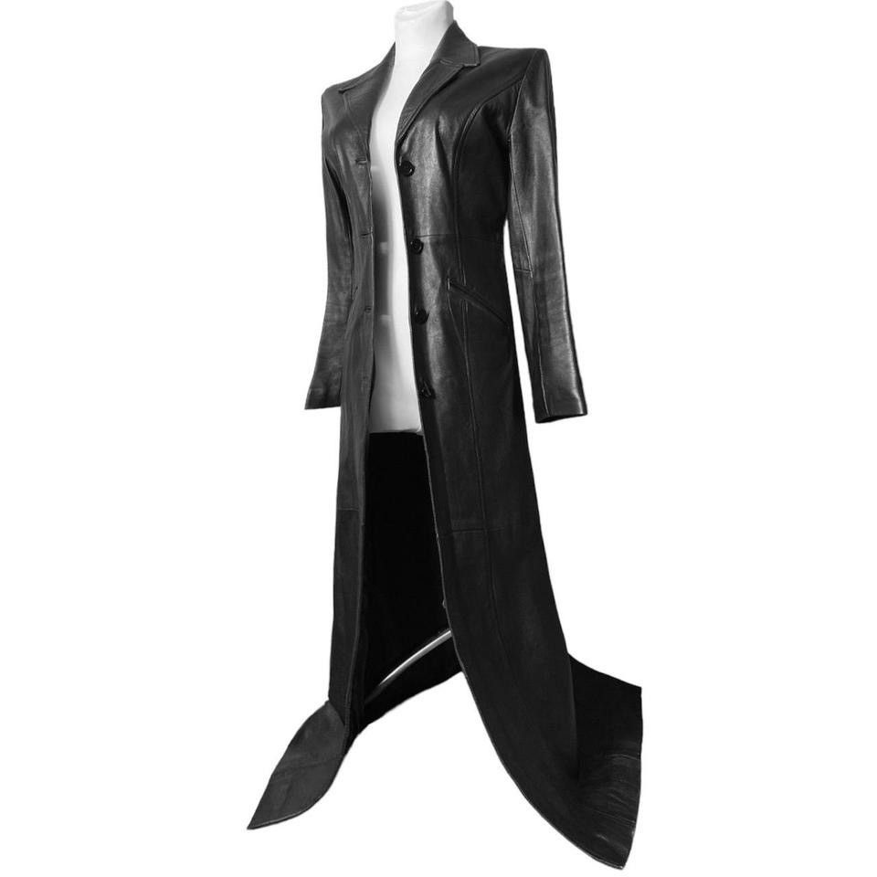 Vintage Super long Avant Garde Matrix leather maxi coat Size M / US 6-8 / IT 42-44 - 1 Thumbnail