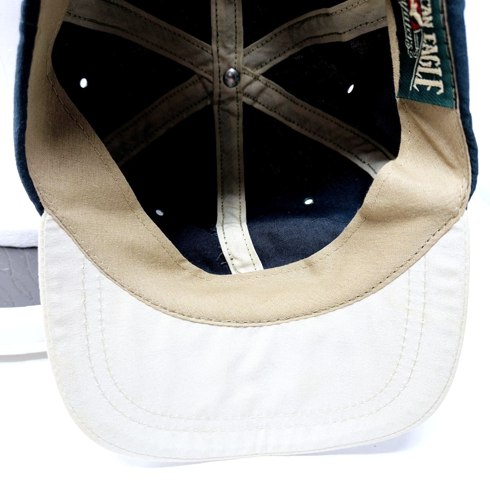 American Eagle Outfitters VINTAGE American Eagle Outfitters Hat Cap Black Adjustable Strap Made In USA Baseball Cap Men One Size Black 90s USA Adjustable Mens Size ONE SIZE - 6 Thumbnail