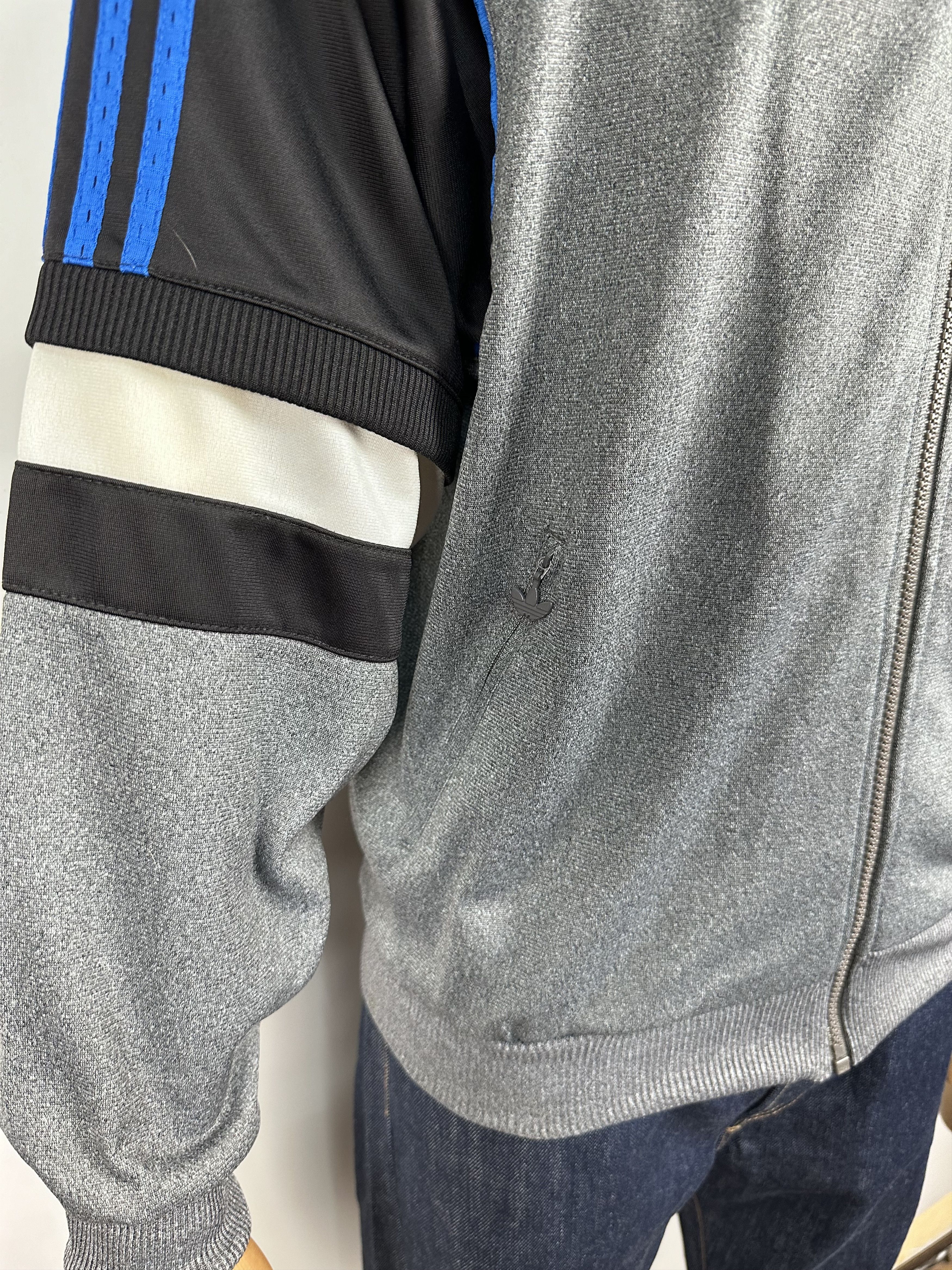 Adidas × Vintage Adidas Vintage 90s Gray Blue Track Tracksuit Top Jacket Size US M / EU 48-50 / 2 - 6 Thumbnail