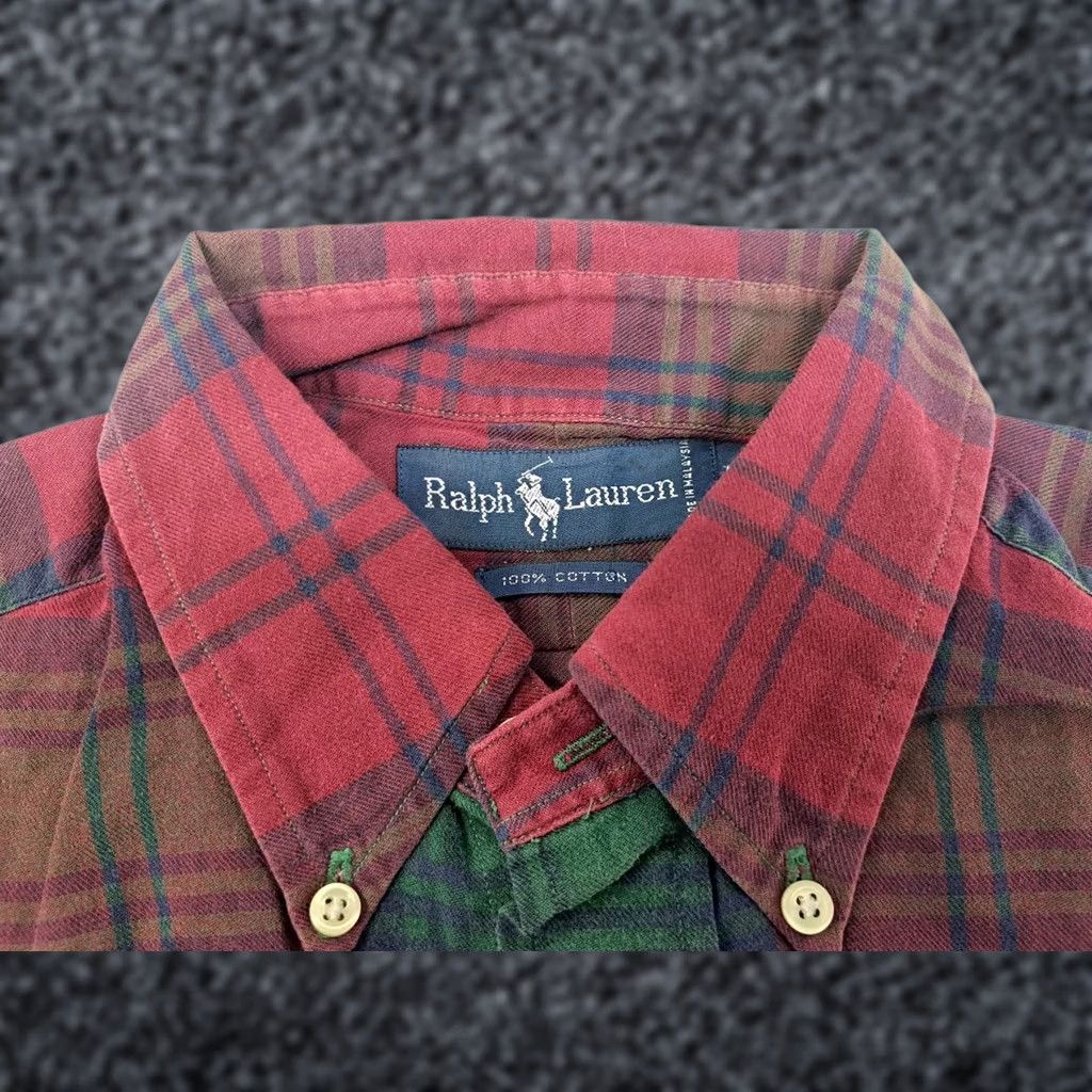Ralph Lauren Ralph Lauren Mens Long Sleeve Maroon Plaid Flannel Shirt Size M #6284 Size US M / EU 48-50 / 2 - 1 Thumbnail