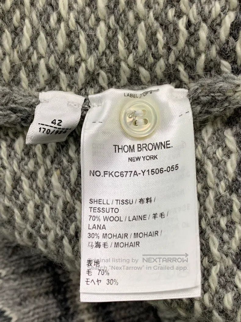 Thom Browne Thom Browne Grey Fair Isle Knit Cardigan Size US XS / EU 42 / 0 - 5 Thumbnail