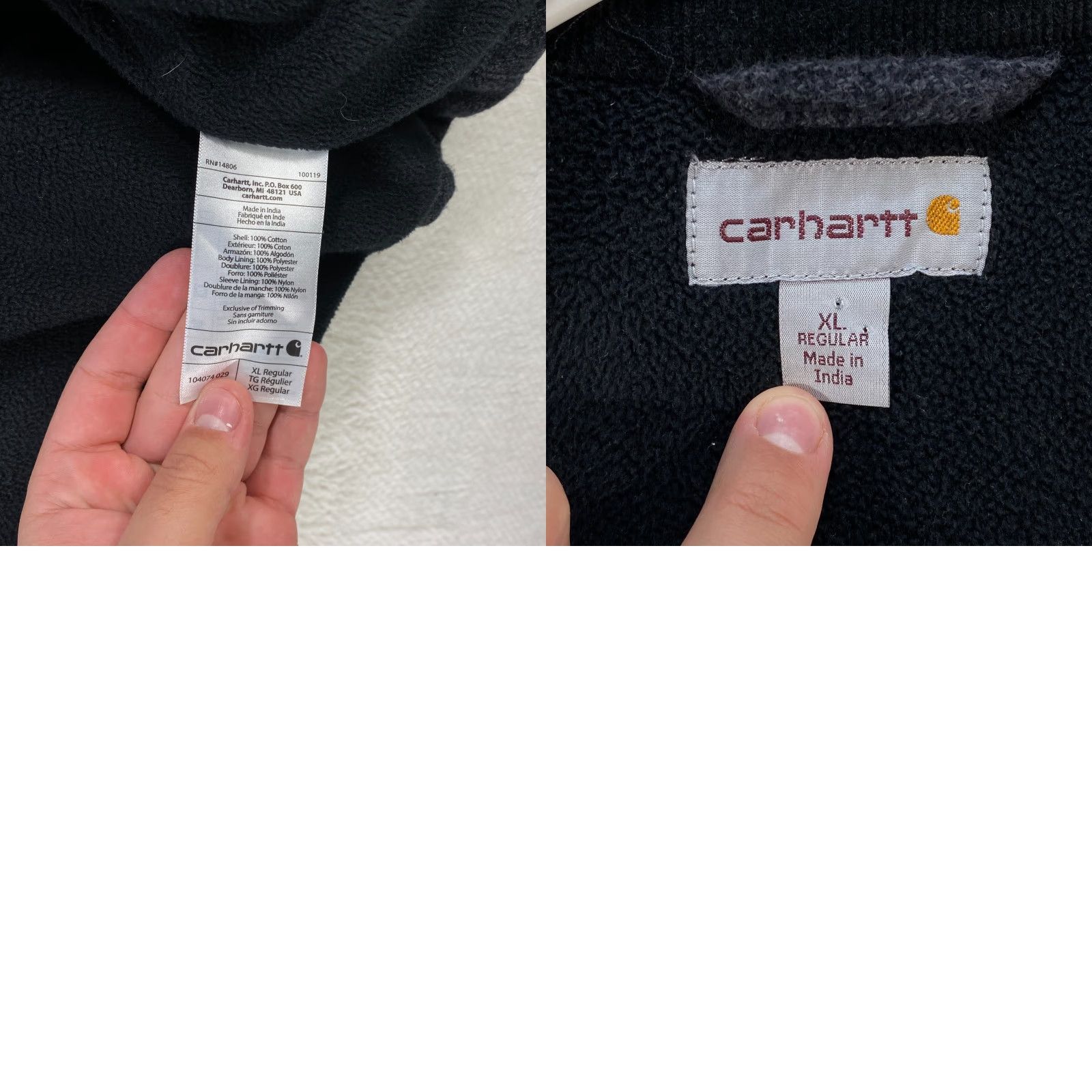 Carhartt VINTAGE Carhartt Men XL Black Pawnee Fleece Lined Shirt Jacket Full Zip Workwear Outdoor Size US XL / EU 56 / 4 - 8 Thumbnail