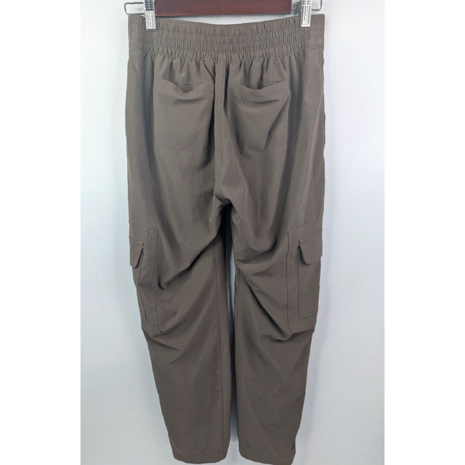 Athleta VINTAGE Athleta Chelsea Cargo Lined Pants Women's 0 Brown Stretch Pull-On Tapered Size 25" / US 0 / IT 36 - 3 Thumbnail