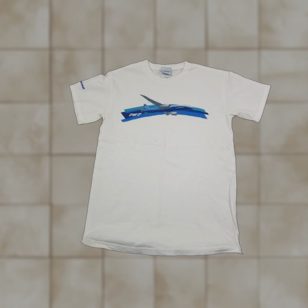 Vintage Boeing Shirt Adult S White Cotton Logo Vintage Sold - Mens T-Shirt - Short Sleeve Crew Neck Aviation City Transportation 90s Size US S / EU 44-46 / 1 - 1 Thumbnail
