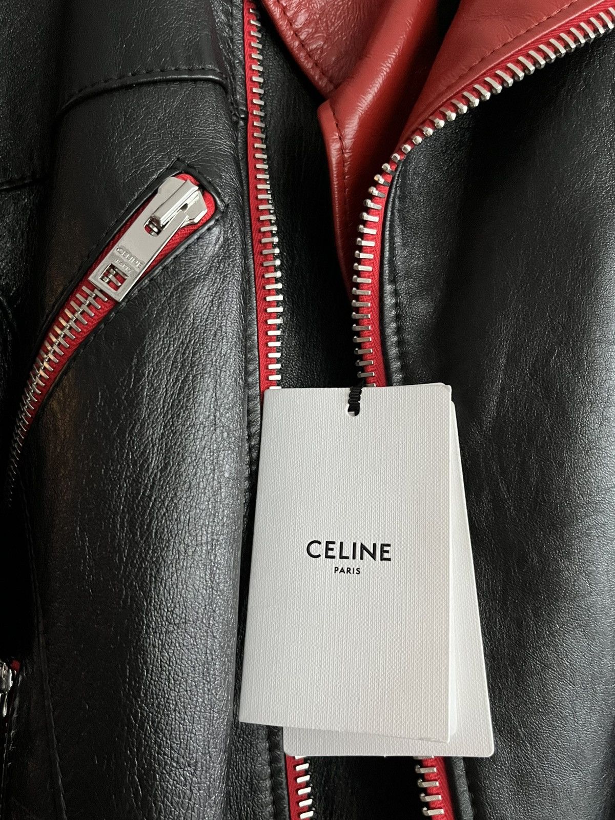 Celine × Hedi Slimane $7,500 Super Runway Celine Hedi Slimane Biker Leather Jacket Size US XL / EU 56 / 4 - 21 Thumbnail