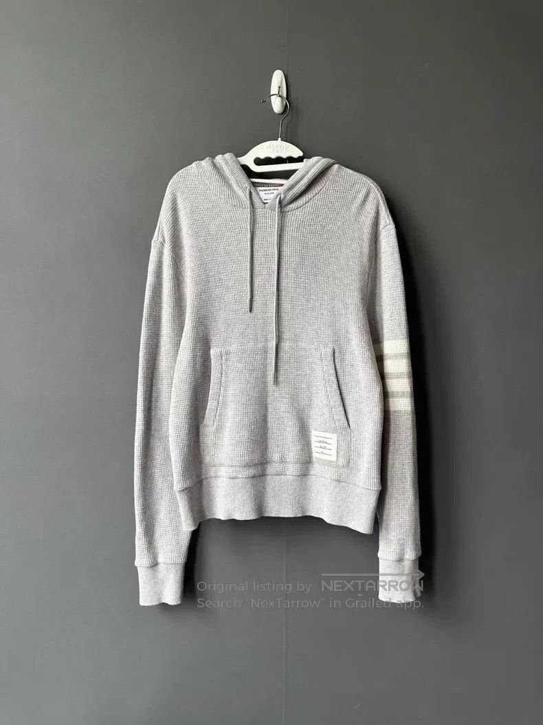 Thom Browne Thom Browne Grey Cashmere and Wool Blended Knit Hoodie Size US S / EU 44-46 / 1 - 1 Thumbnail