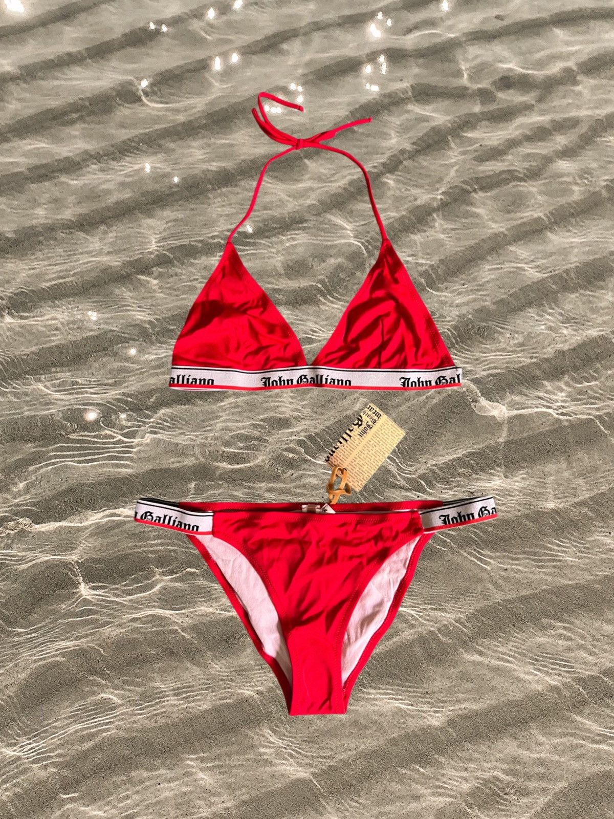 John Galliano John Galliano Logo red Bikini y2k – New with Tags Size L / US 10 / IT 46 - 1 Thumbnail