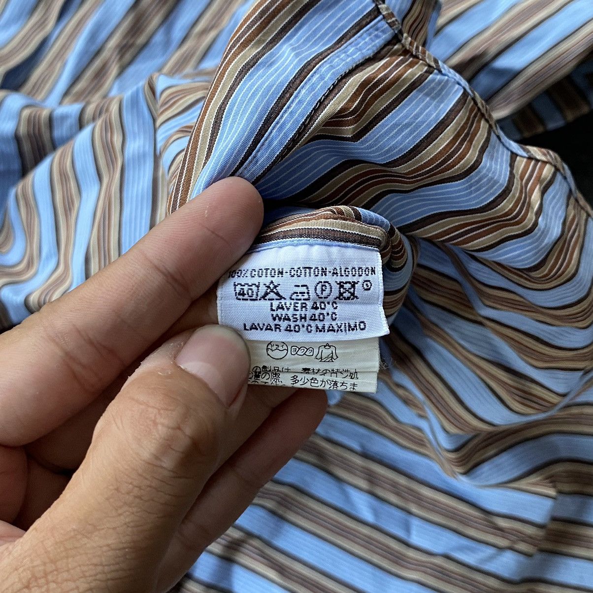 Hermes 90s Vintage Hermes Paris Striped Button Down Striped Shirt Size US M / EU 48-50 / 2 - 10 Thumbnail