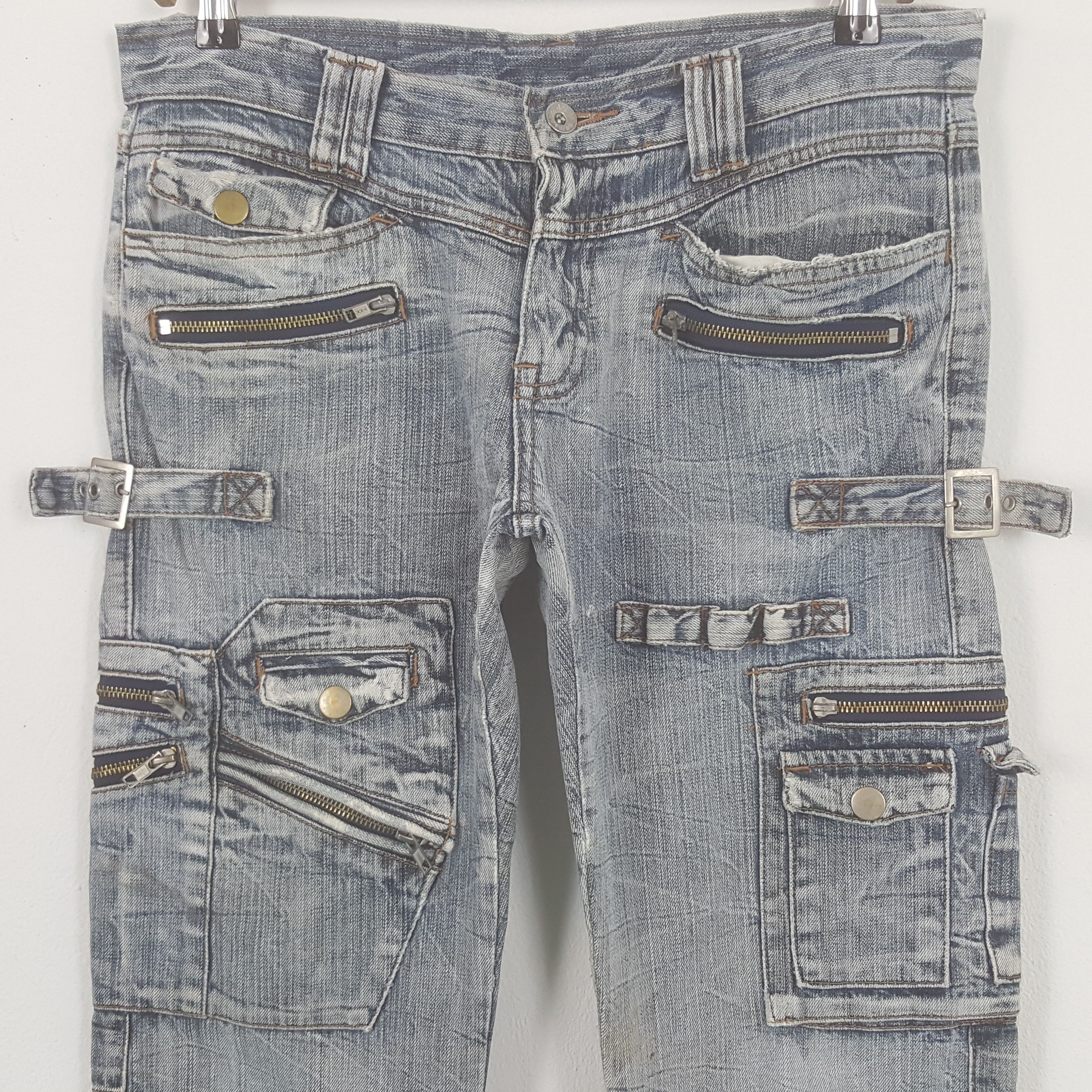 Japanese Brand × Vintage × semanticdesign Vintage Semantic Design Cargo Denim Pants Size US 32 / EU 48 - 2 Thumbnail