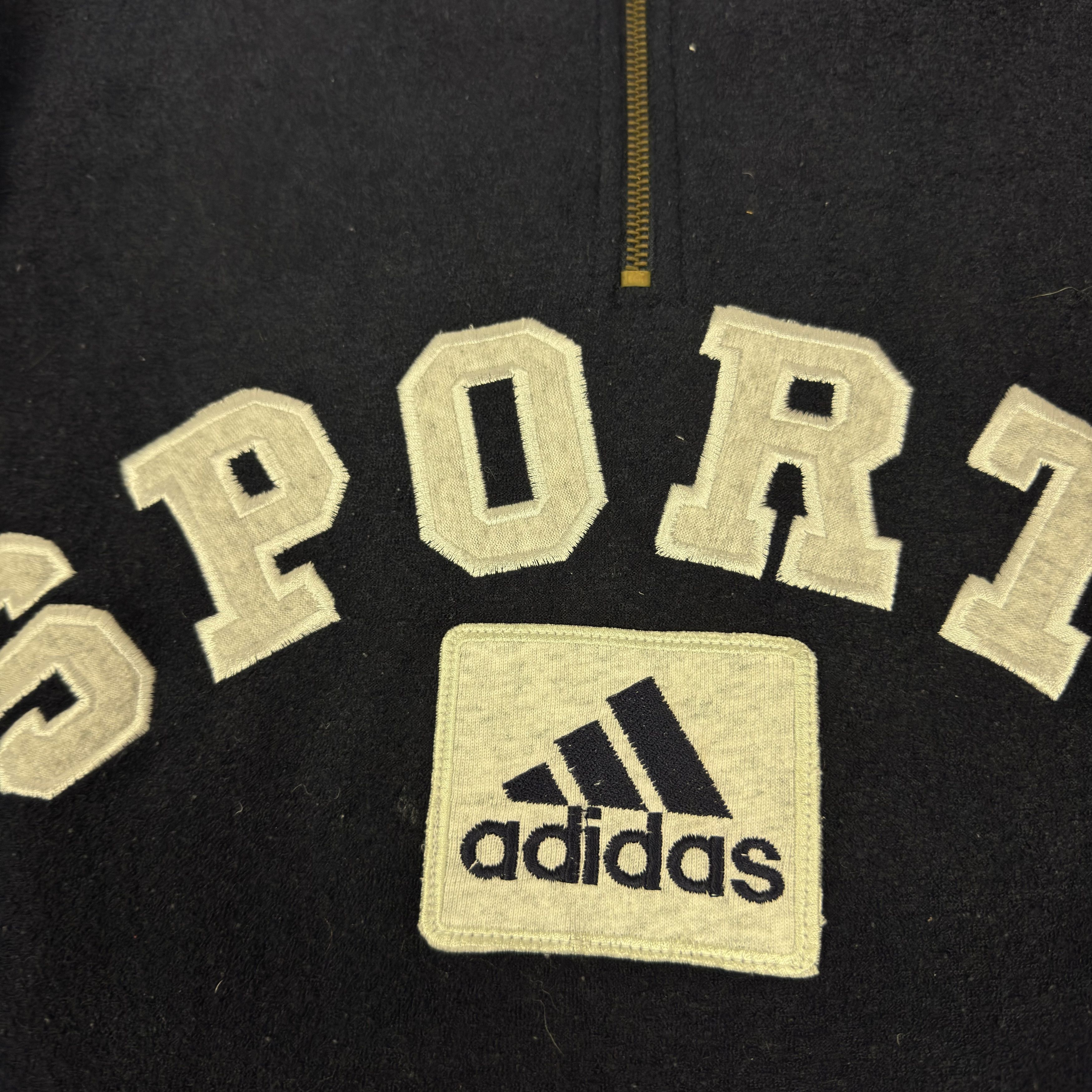 Adidas × Vintage Adidas Sports Men's Navy Cotton Quarter Zip Sweatshirt Large Size US L / EU 52-54 / 3 - 3 Thumbnail