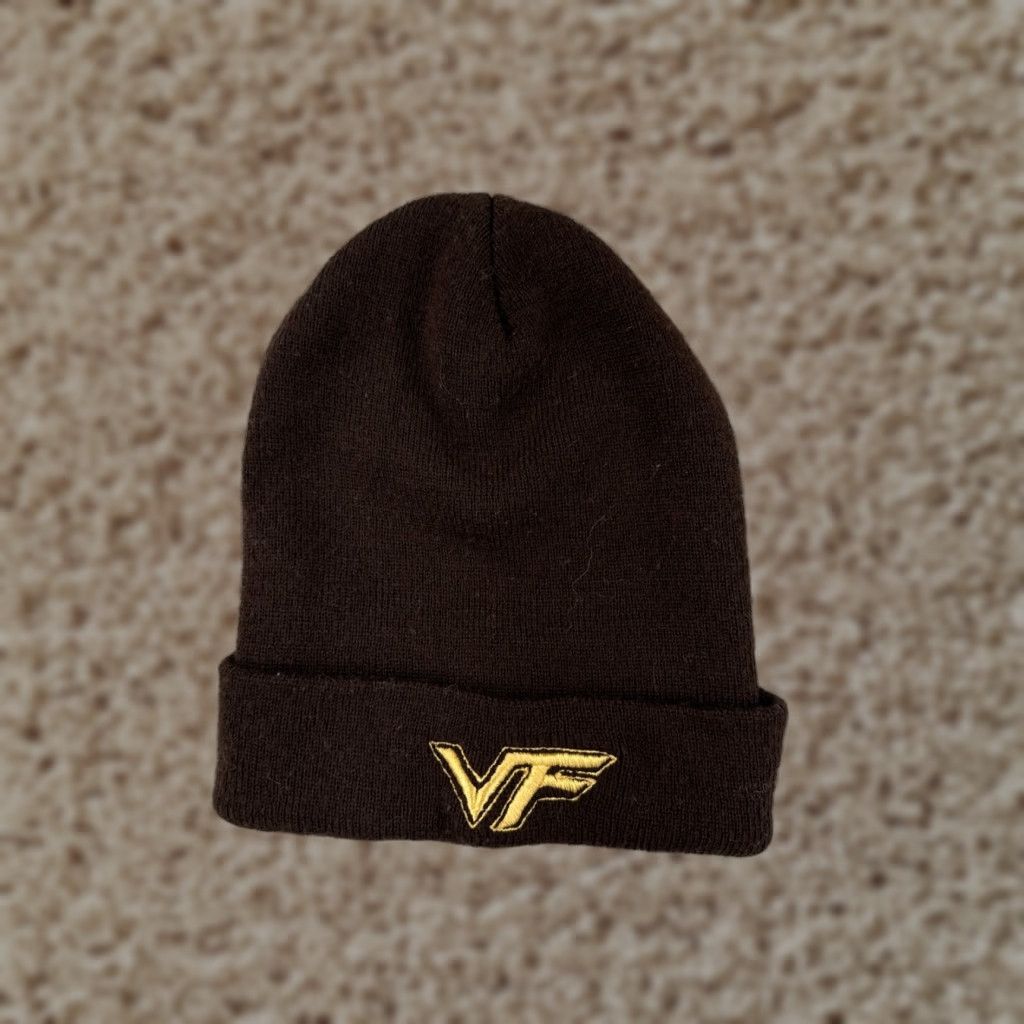 Vintage VF Brown Knit Beanie Toque Adult One Size Fits All Ski Logo Hat Mens Size ONE SIZE - 1 Thumbnail