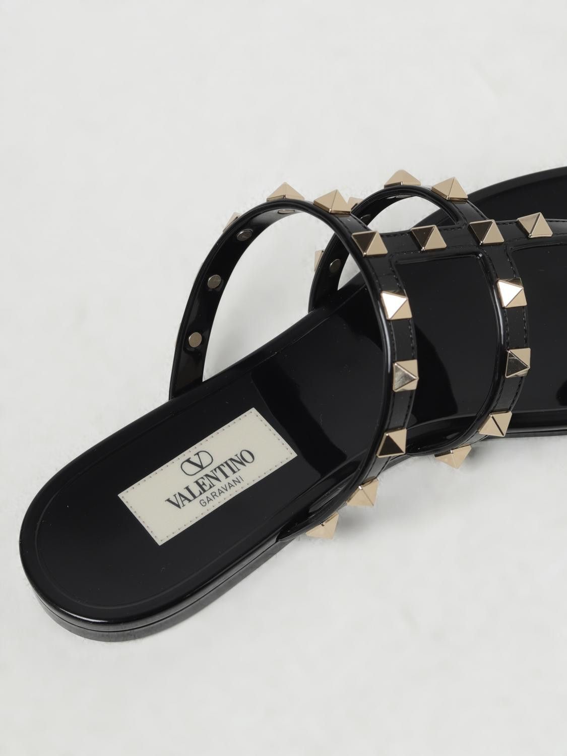 Valentino o1s22i1n0924 Rockstud Pvc Thong Sandals in Black Size US 7 / IT 37 - 4 Thumbnail