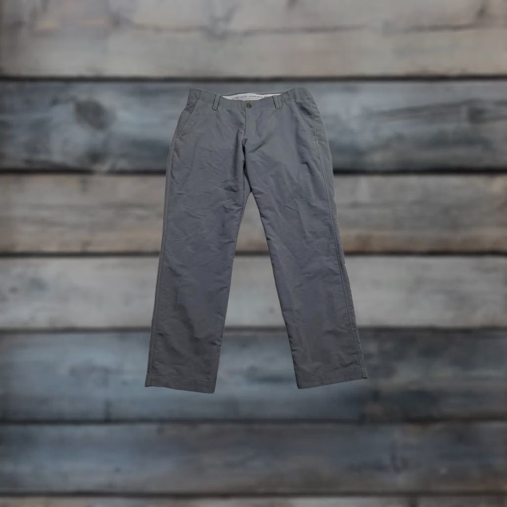 Under Armour Under Armour Golf Pants Mens 36x30 Gray Regular Chino Performance Stretch Gym Training Casual Travel Golf Pants Mens Gray Regular Fit Chino 36/30 Mens Size US 36 / EU 52 - 1 Thumbnail