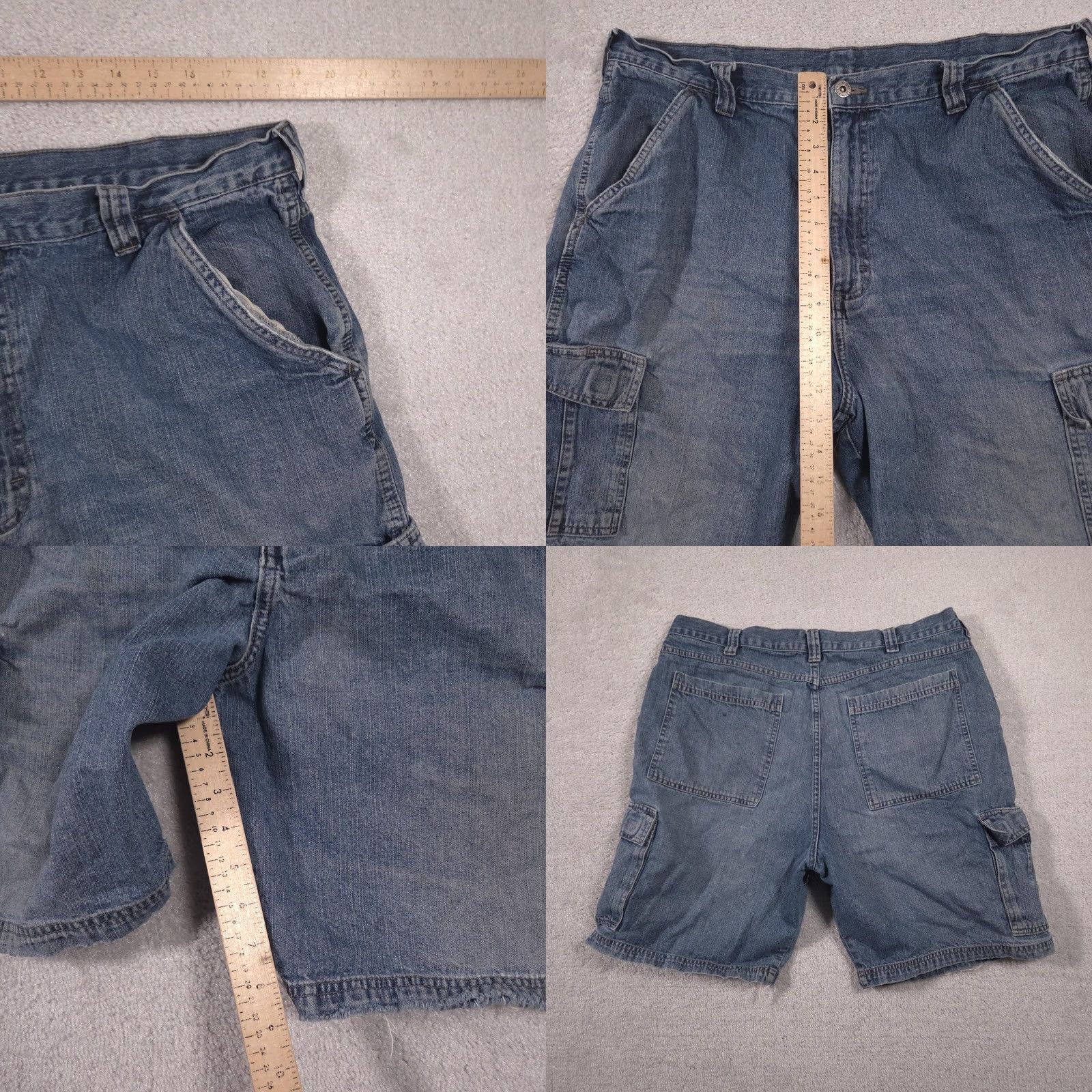 CO WRG Jeans Co Cargo Shorts Mens 38 Blue Denim Relaxed Fit Utility 9 in Inseam Casual Workwear Summer Mens Size US 38 / EU 54 - 9 Thumbnail