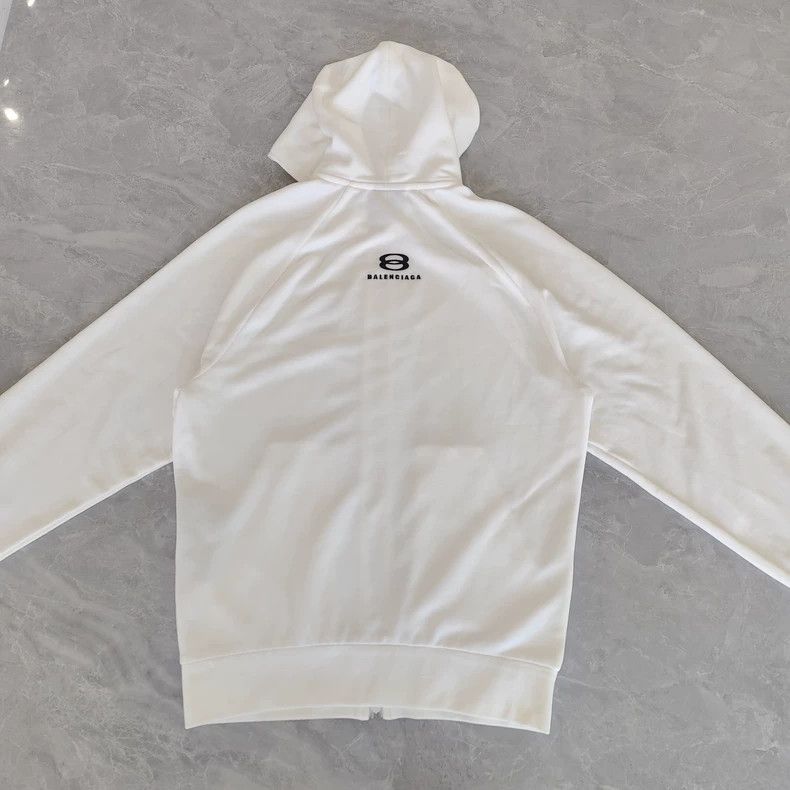 Balenciaga Balenciaga White Zip Hooded Sweatshirt Size S Size US S / EU 44-46 / 1 - 2 Thumbnail