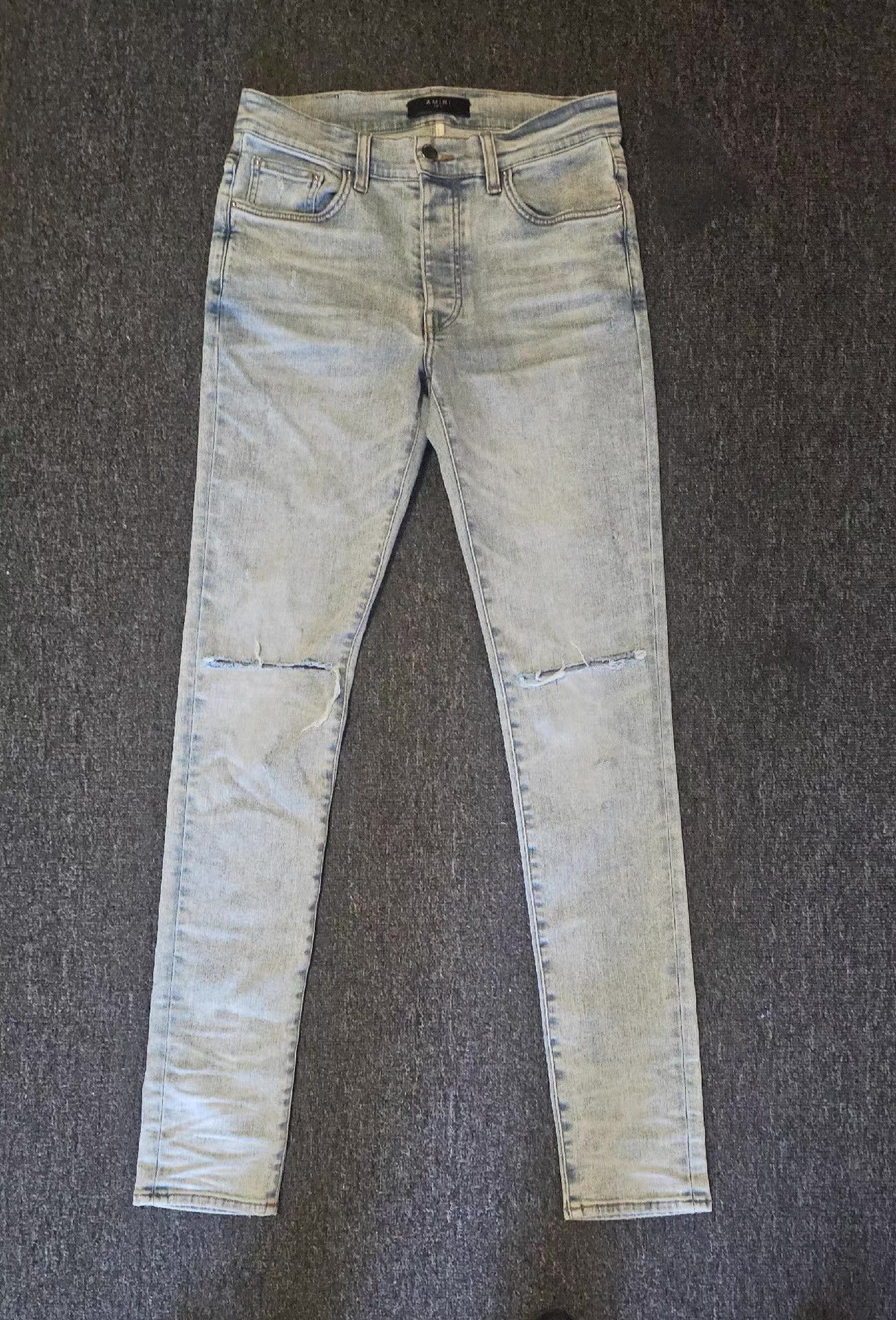 Amiri Blue Distressed Denim Jeans Size 34 Size US 34 / EU 50 - 1 Thumbnail