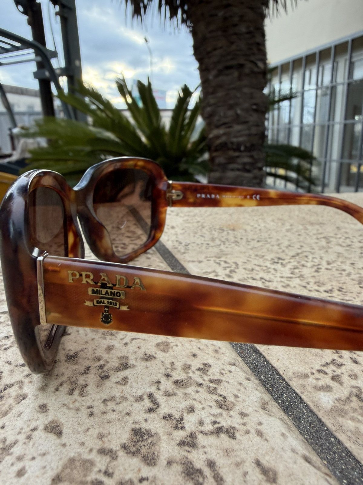 Prada Prada Sunglasses SPR 17P Brown Size ONE SIZE - 4 Thumbnail