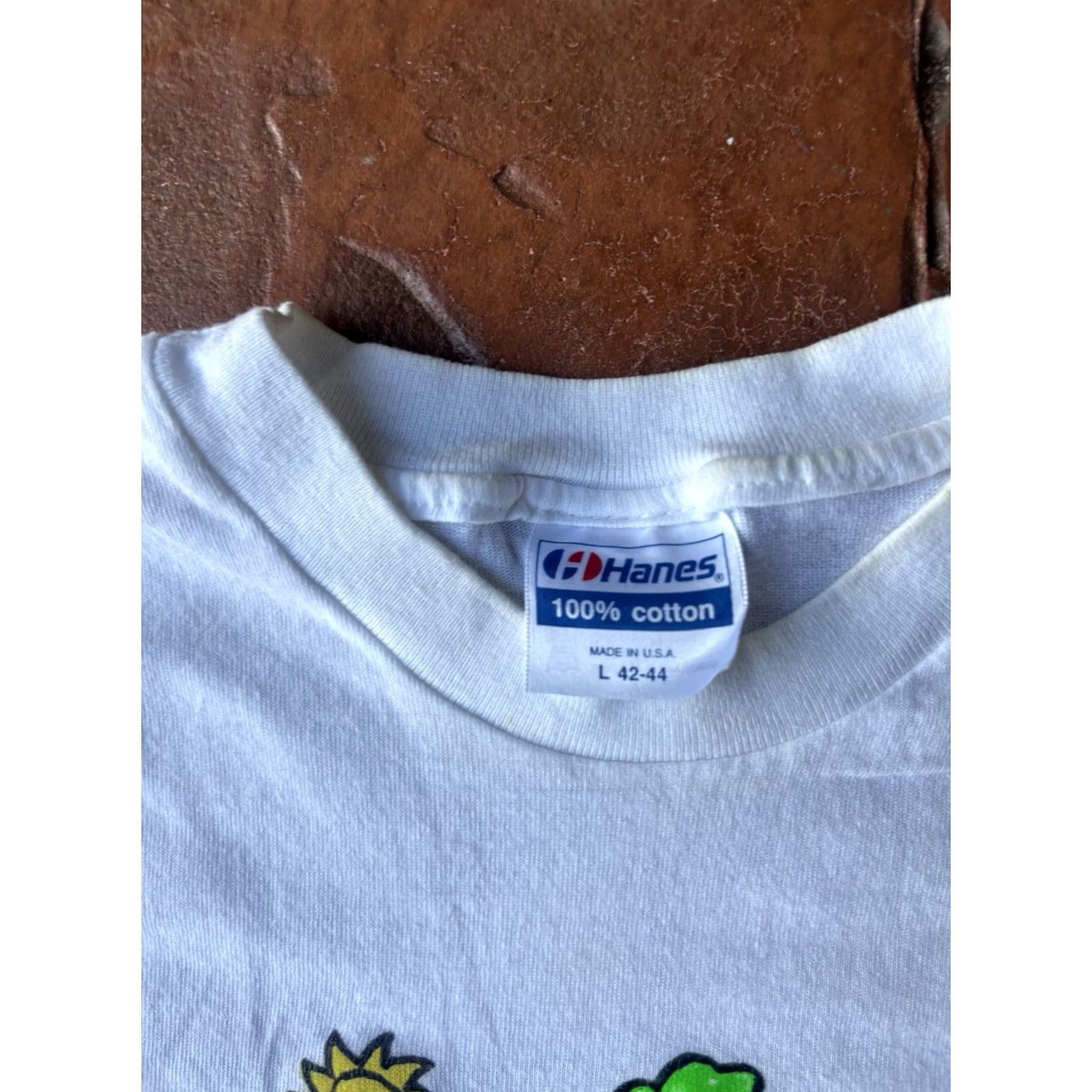 Hanes VINTAGE 80s New York Hudson River Souvenir T-Shirt Large 50/50 Cotton Hanes White Mens Short Sleeve Crew Neck Graphic Print Logo 70s 80s Size US L / EU 52-54 / 3 - 2 Thumbnail