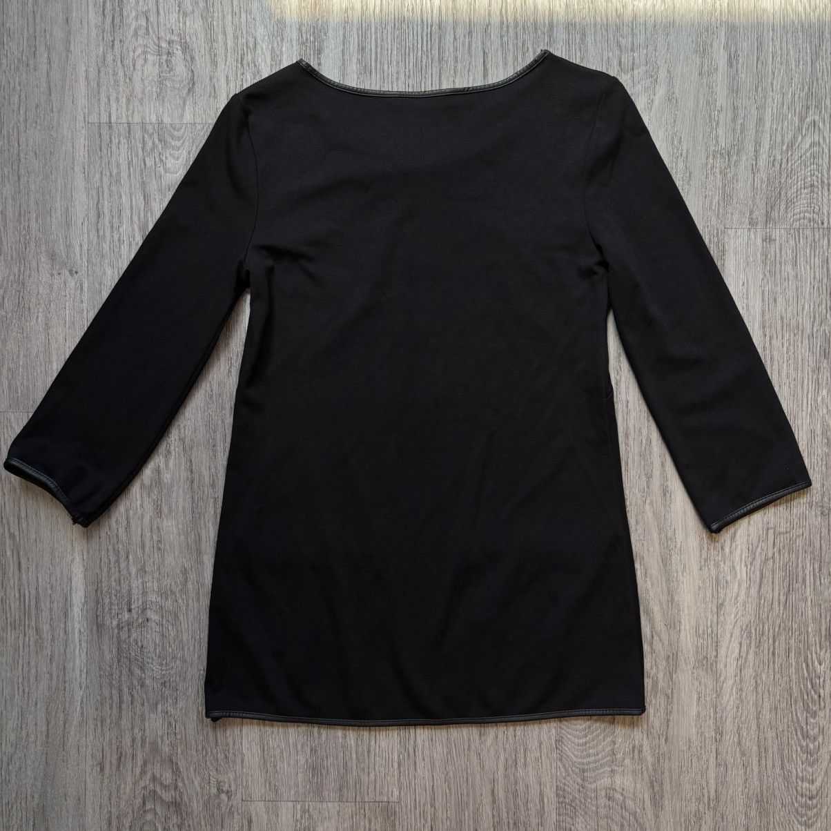 Other Max Studio Leather Trim Black 3/4 Sleeve Blouse Sleek XS Size XS / US 0-2 / IT 36-38 - 3 Thumbnail