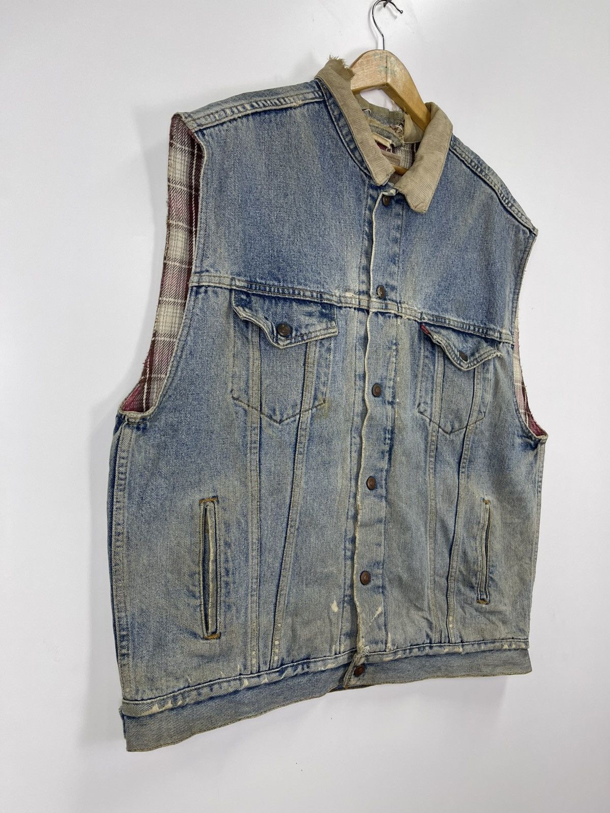 Levi's Vintage 80s Levi’s Distress Denim Sleeveless Size US L / EU 52-54 / 3 - 5 Thumbnail