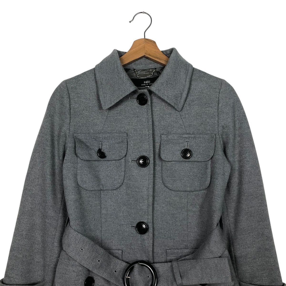Yohji Yamamoto 🔥VINTAGE WOOL LONG JACKET BELTED INED MULTI POCKETS Size M / US 6-8 / IT 42-44 - 5 Thumbnail