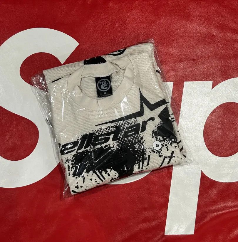 image of Hellstar Cream Thermal Longsleeve, Men's (Size Large)