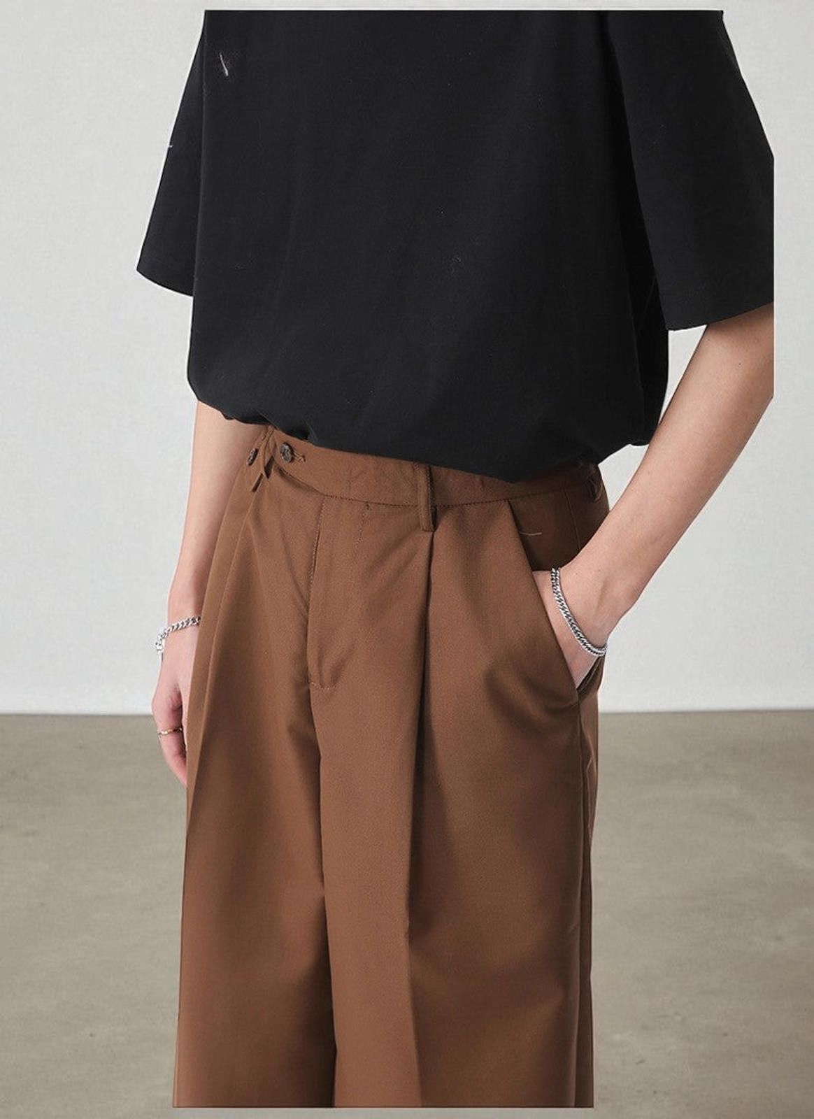 Japanese Brand Wide-Leg Tailored Trousers - High-Waist Architectural Pants Size 28" / US 6 / IT 42 - 8 Thumbnail