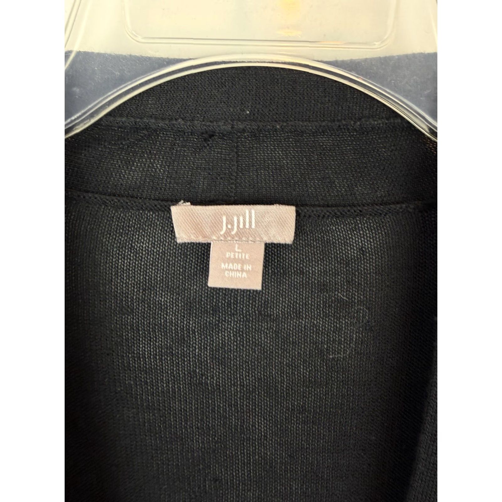 J. Jill J. Jill Cardigan Sweater Womens Large Black Linen Blend Knit Open Front Business Size L / US 10 / IT 46 - 3 Thumbnail