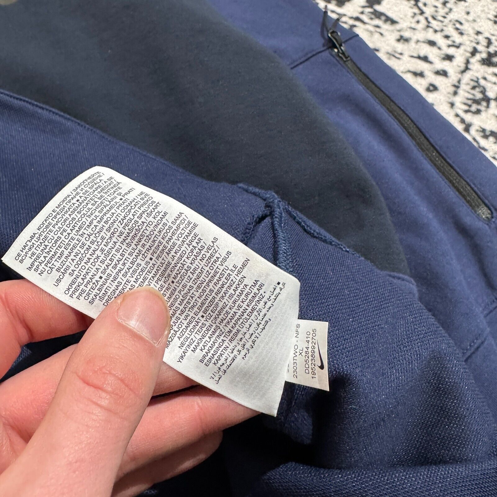 Nike × Vintage Vintage Nike Navy Cotton Hoodie Zip Size XL Y2K Tech Fleece Size US XL / EU 56 / 4 - 7 Thumbnail