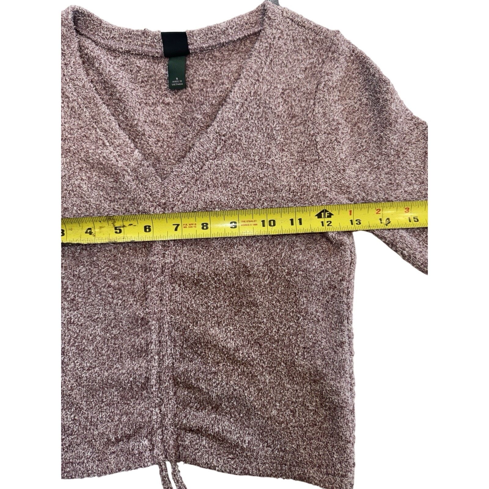 Other Wild Fable Sweater Women’s S Cropped V-Neck Mauve Pre-Owned Size S / US 4 / IT 40 - 3 Thumbnail