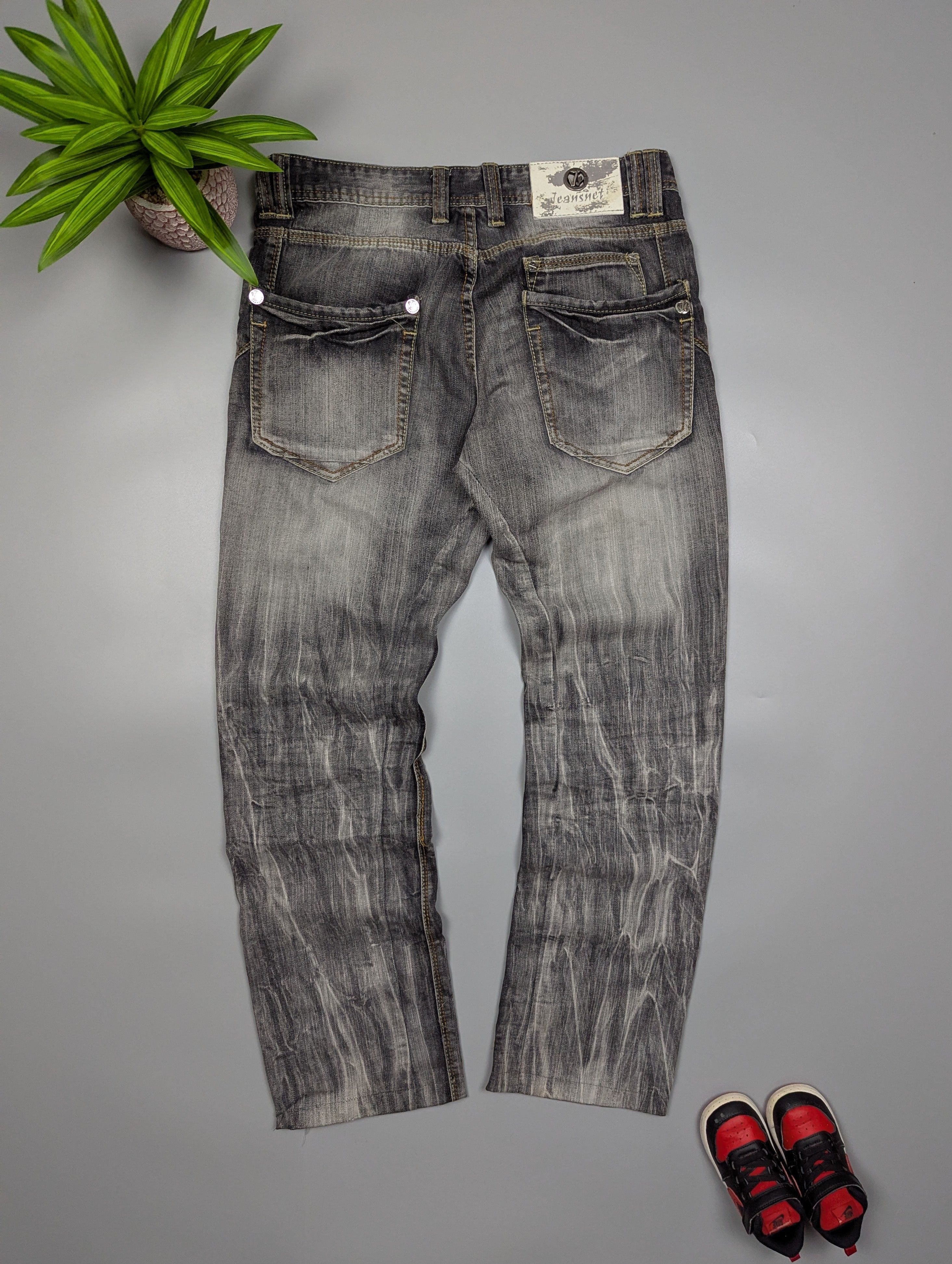 Hysteric Glamour × Vintage JeansNet Y2K Avant Garde Washed Denim Gray Distressed Jeans Size US 32 / EU 48 - 10 Thumbnail