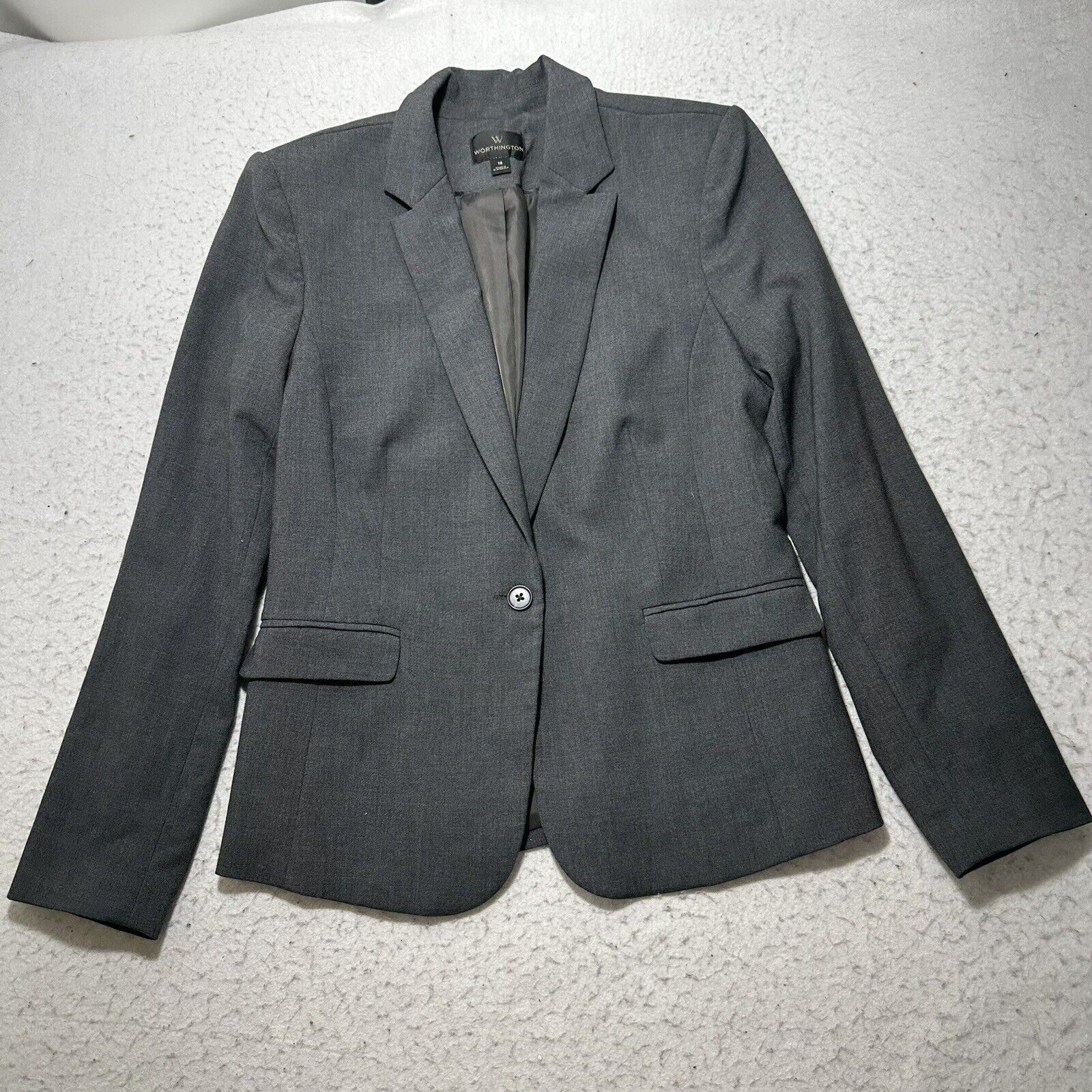 Other Worthington 12 Blazer Career Suit Jacket Gray Button Coat Size XL / US 12-14 / IT 48-50 - 1 Thumbnail