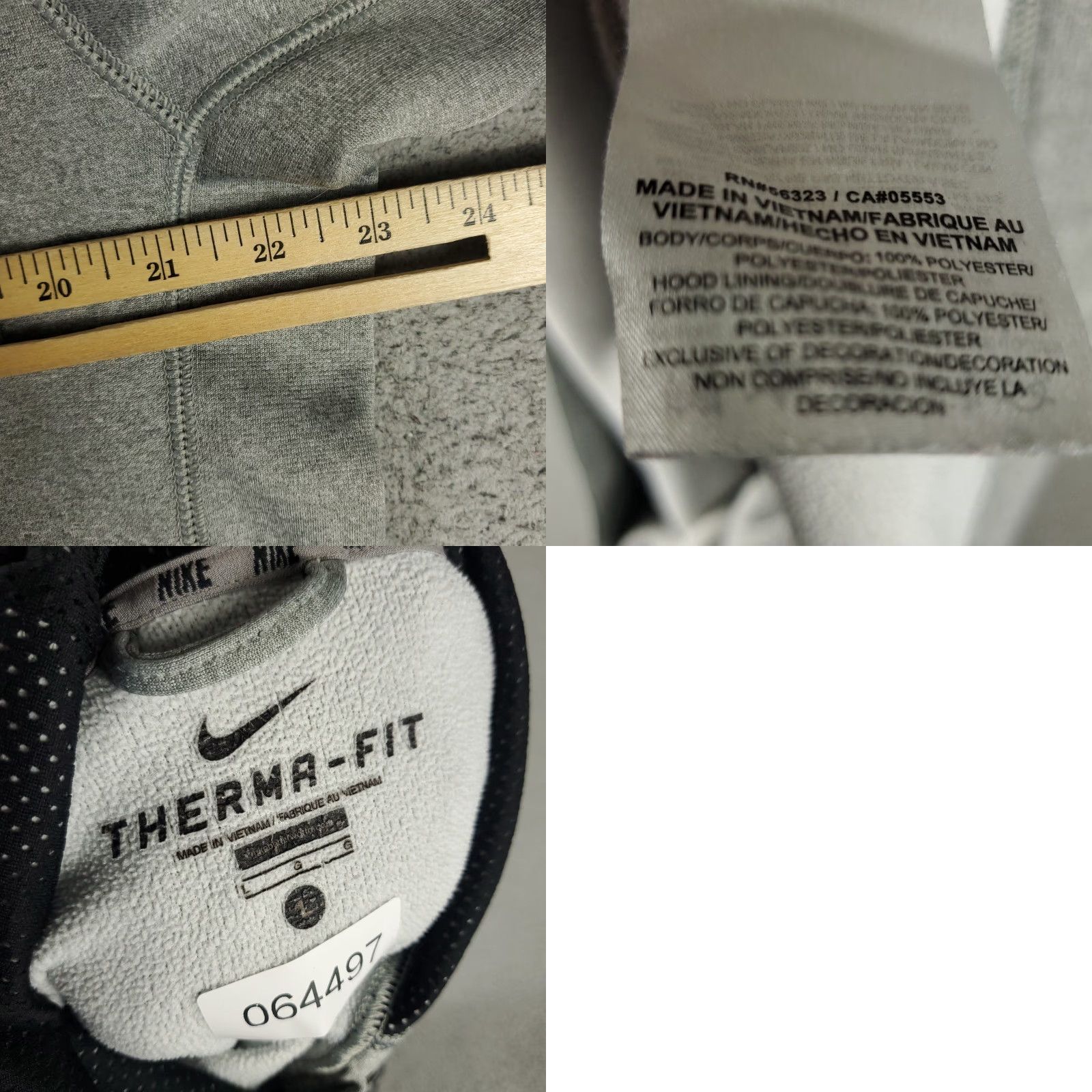 Nike Nike Mens Hoodie Sweatshirt Pullover Therma Fit Mock Neck Gray Size Large Sweatshirt Hoodie Size US L / EU 52-54 / 3 - 8 Thumbnail