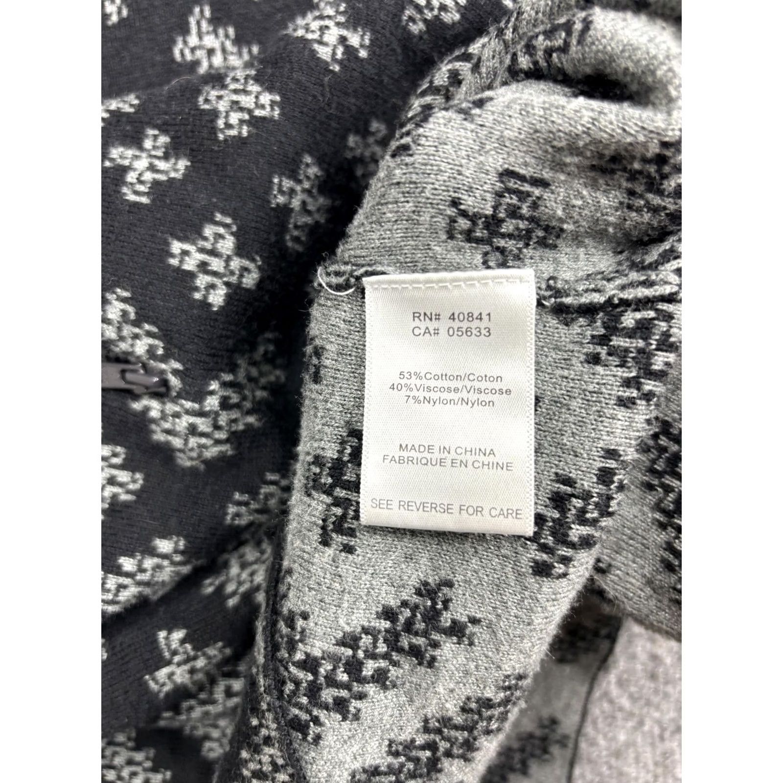 Vintage Icelandic Design Sweater Womens XS Black Geometric Full Zip Mock Neck Knit Size XS / US 0-2 / IT 36-38 - 5 Thumbnail