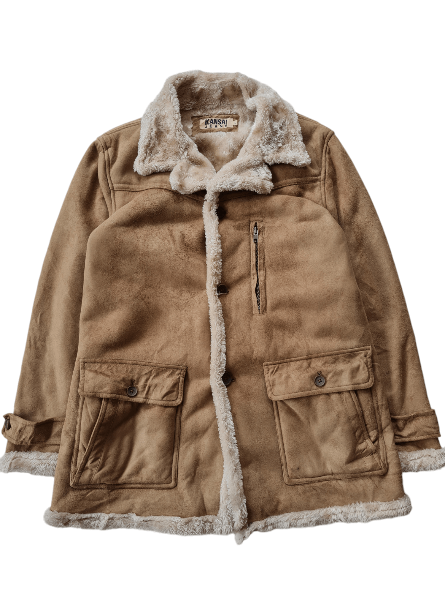 Japanese Brand × Kansai Yamamoto Vtg Sherling Winter Jacket Kansai Yamamoto Size US L / EU 52-54 / 3 - 2 Thumbnail