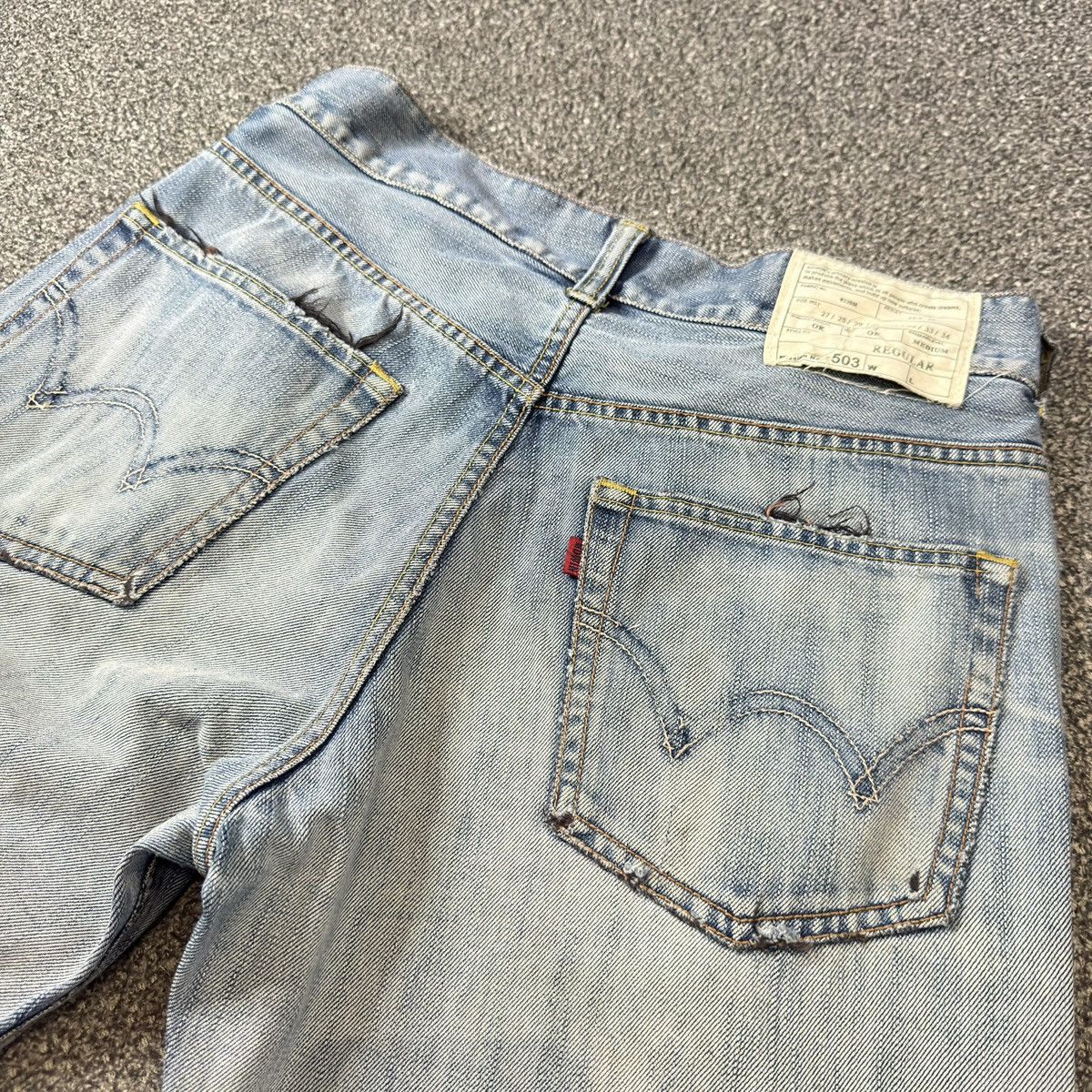 Edwin Vintage 90s Japanese Baggy Flared Edwin 503 Destroyed Size US 30 / EU 46 - 8 Thumbnail