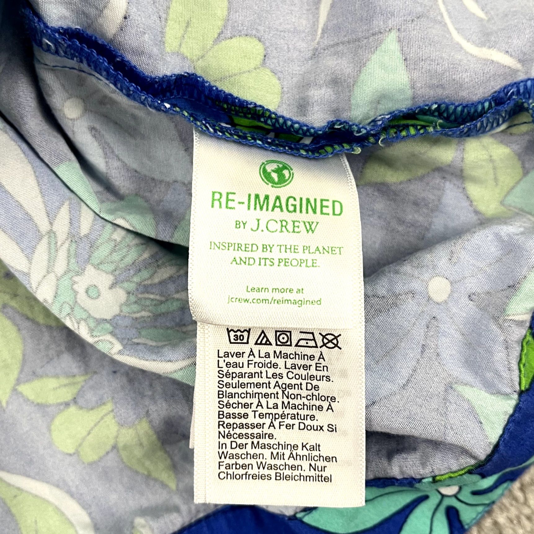 J.Crew VINTAGE J.CREW Women's Tunic Dress XS Sleeveless Floral Button Front Casual Summer Green Blue Size XS / US 0-2 / IT 36-38 - 5 Thumbnail