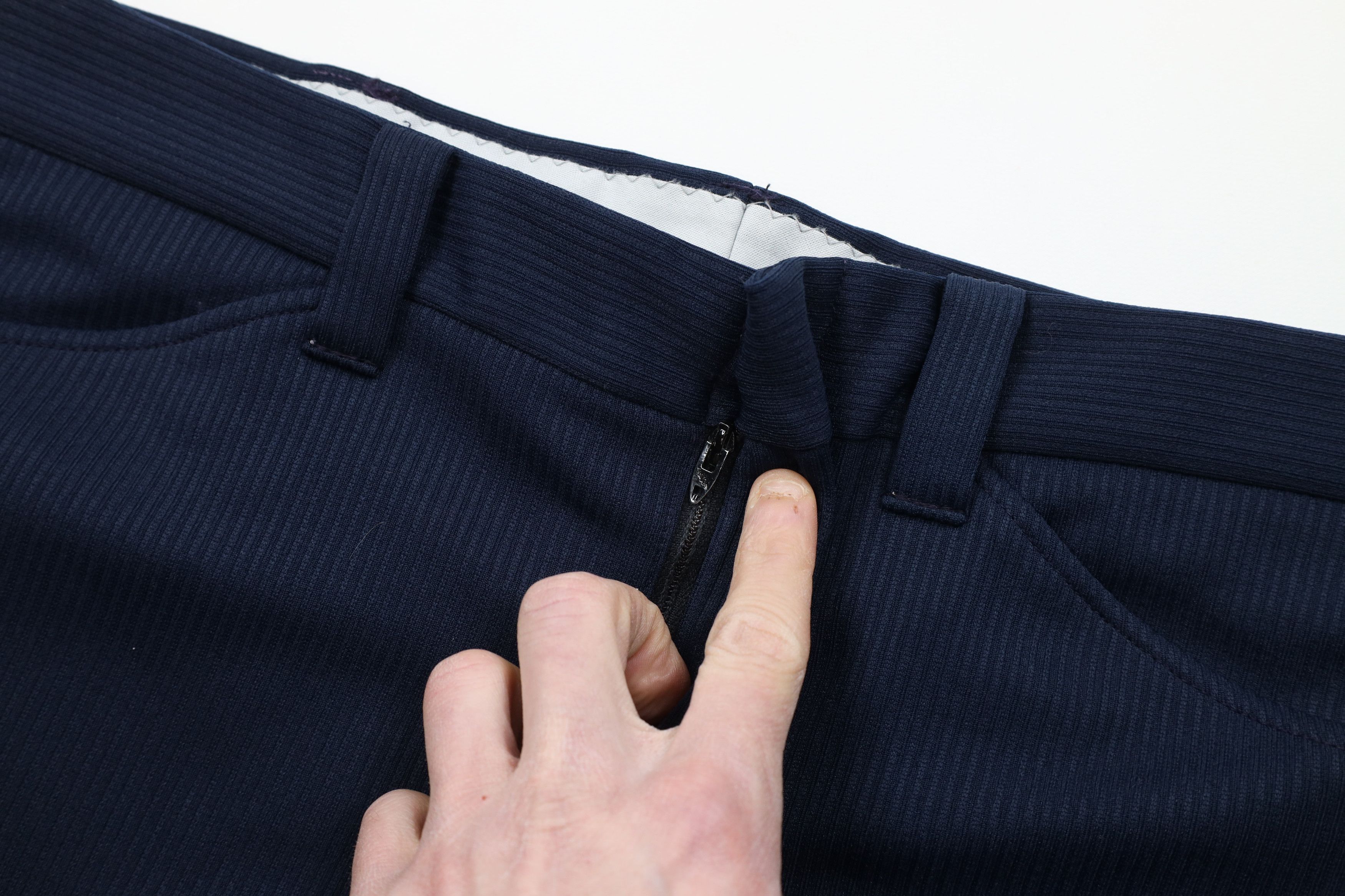 Wrangler Vintage 60s 70s Wrangler Knit Wide Leg Chino Pants Blue USA Size US 34 / EU 50 - 7 Thumbnail