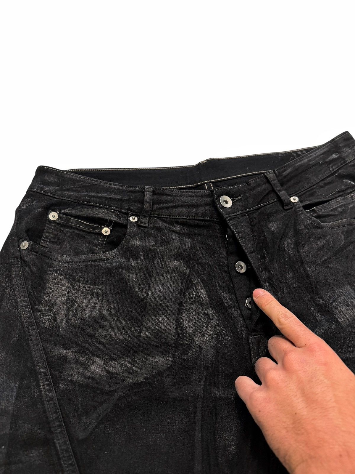 Rick Owens Bias Bootcut Flare Waxed Denim Size US 36 / EU 52 - 6 Thumbnail