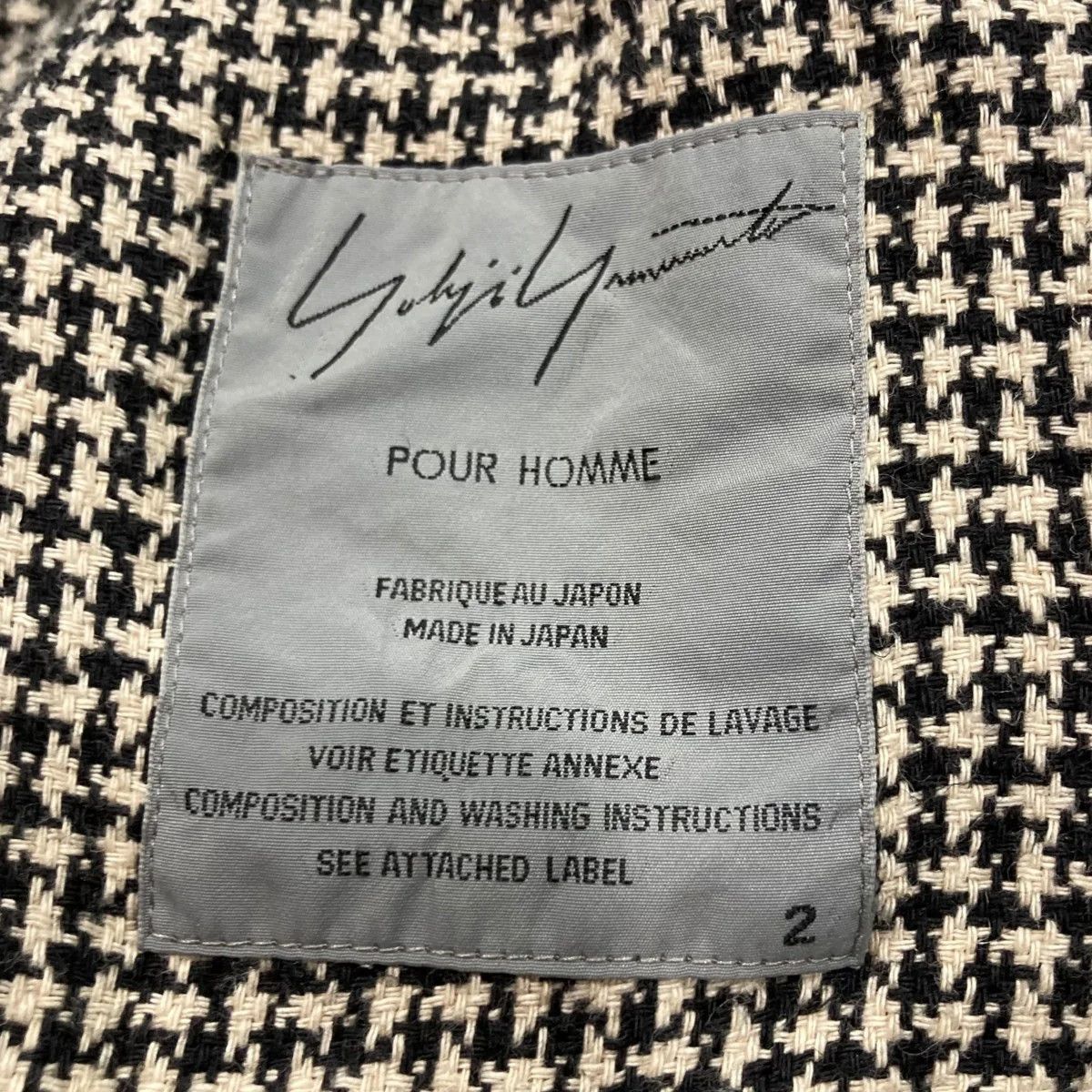 Yohji Yamamoto Yohji Yamamoto pour homme 6b hound’s tooth jacket Size US M / EU 48-50 / 2 - 5 Thumbnail