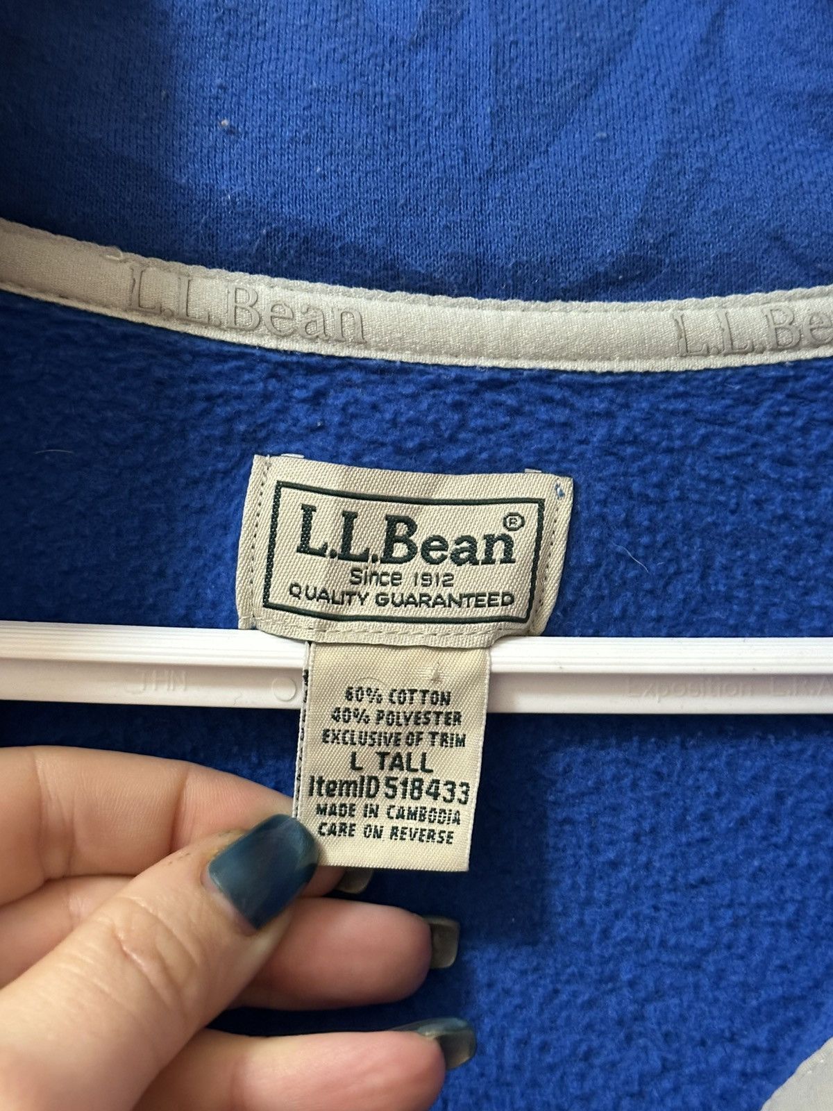 L.L. Bean L.L.Bean Men’s Y2K Pullover Snap Neck Blue Black Size L Tall Size US L / EU 52-54 / 3 - 4 Thumbnail